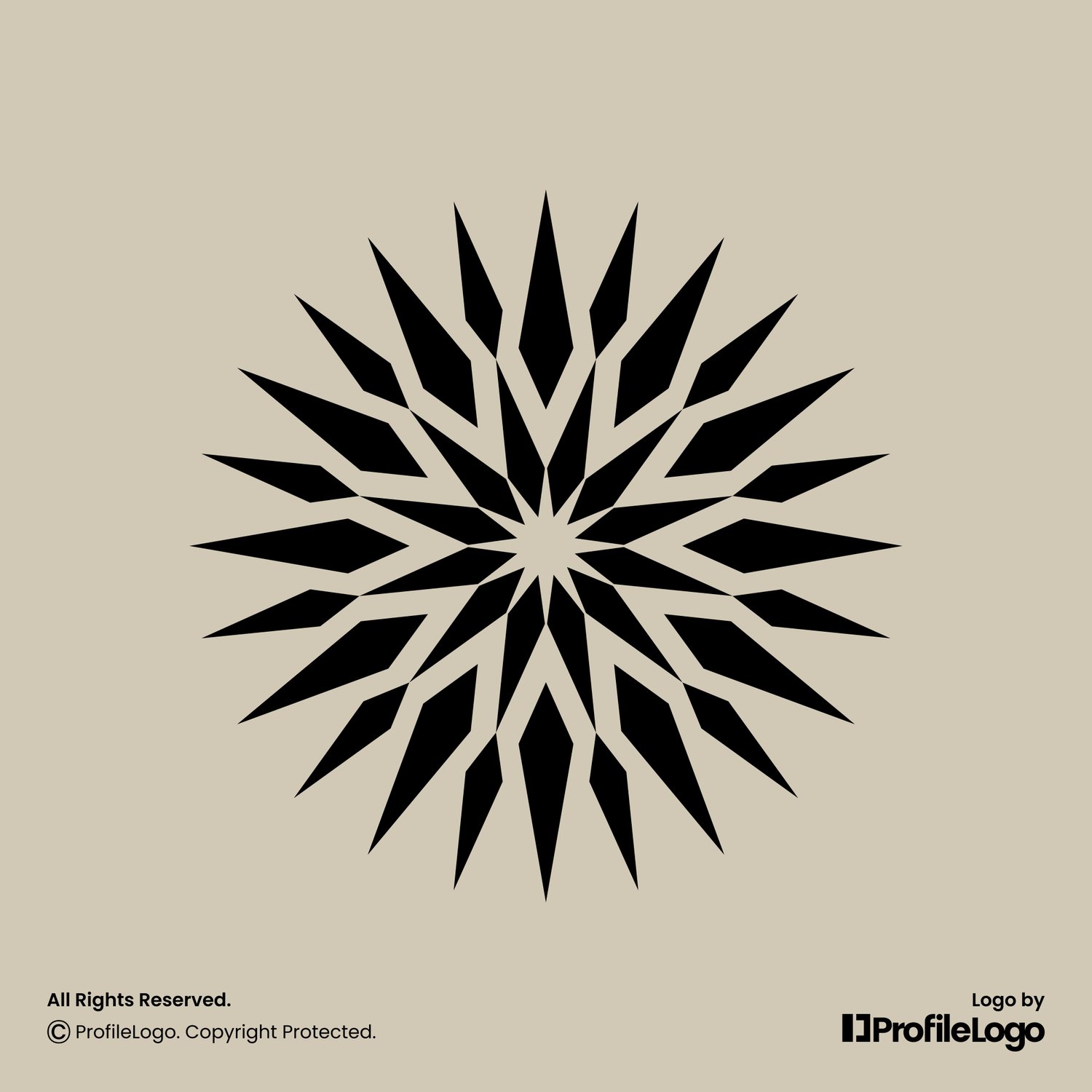 Geometric line sun rays or sparkle star logo by ProfileLogo with light background