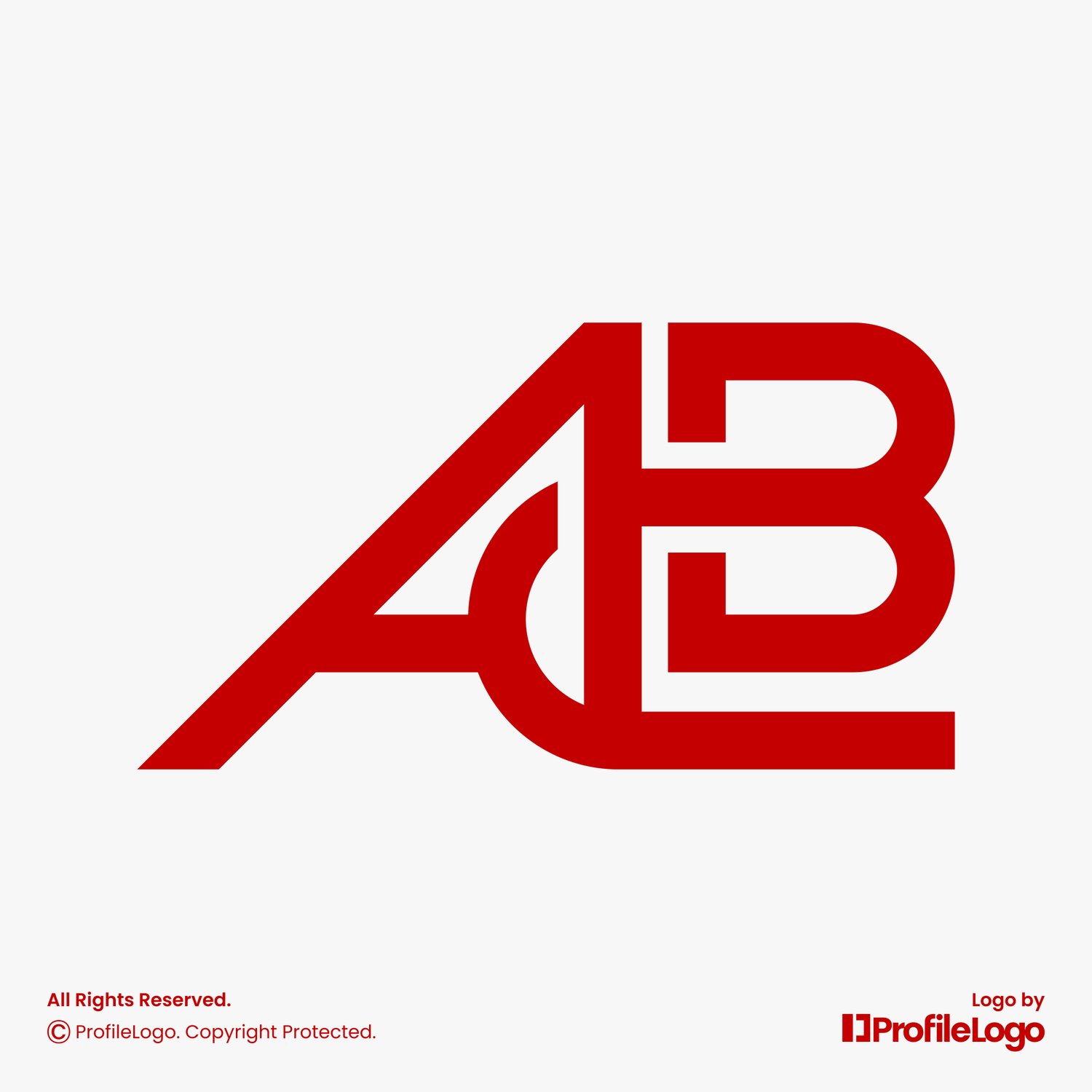 Line initial letter ABC or ACB logo by ProfileLogo with light grey background