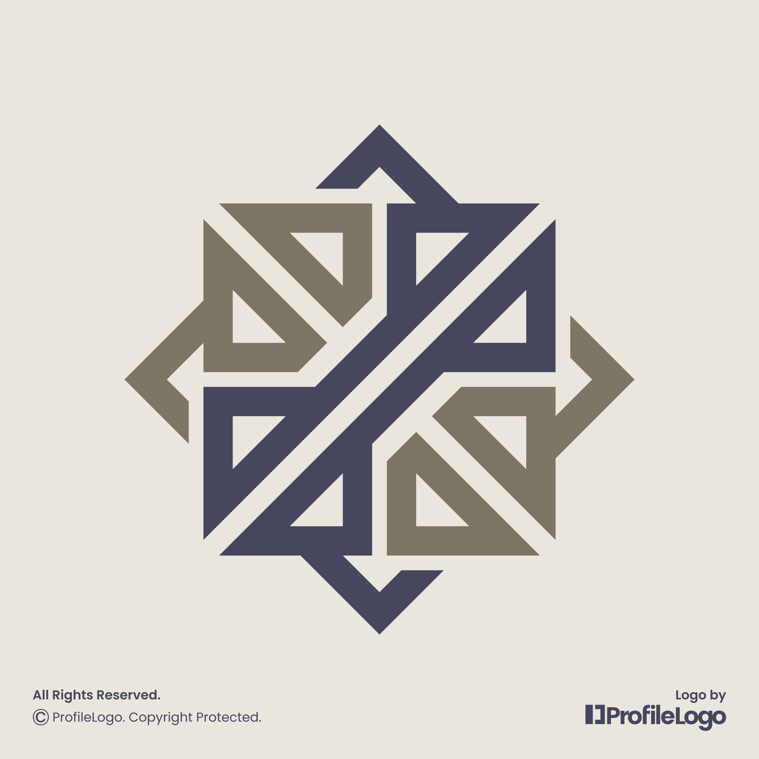 Geometric line abstract square logo by ProfileLogo with light background