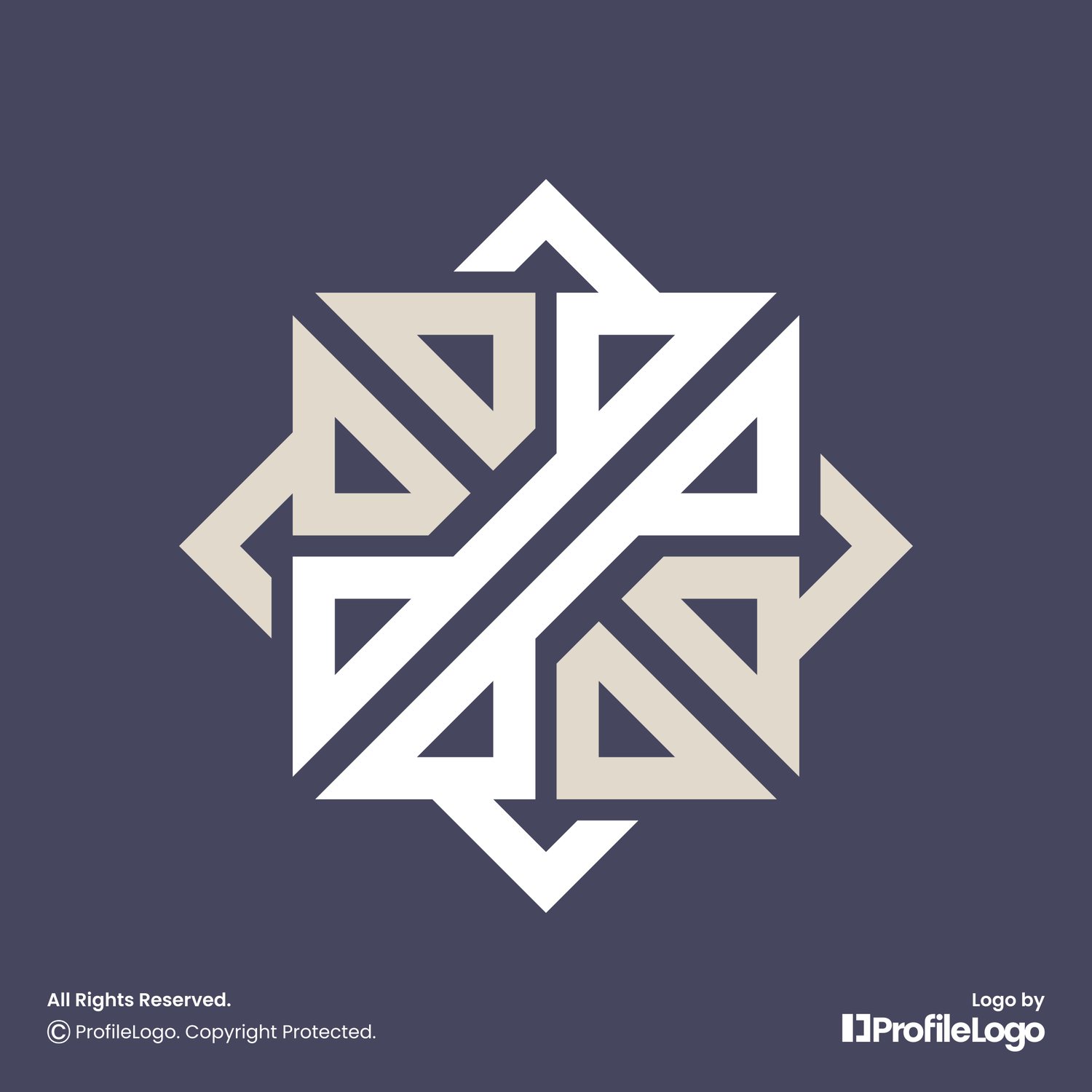 Geometric line abstract square logo by ProfileLogo with purple background