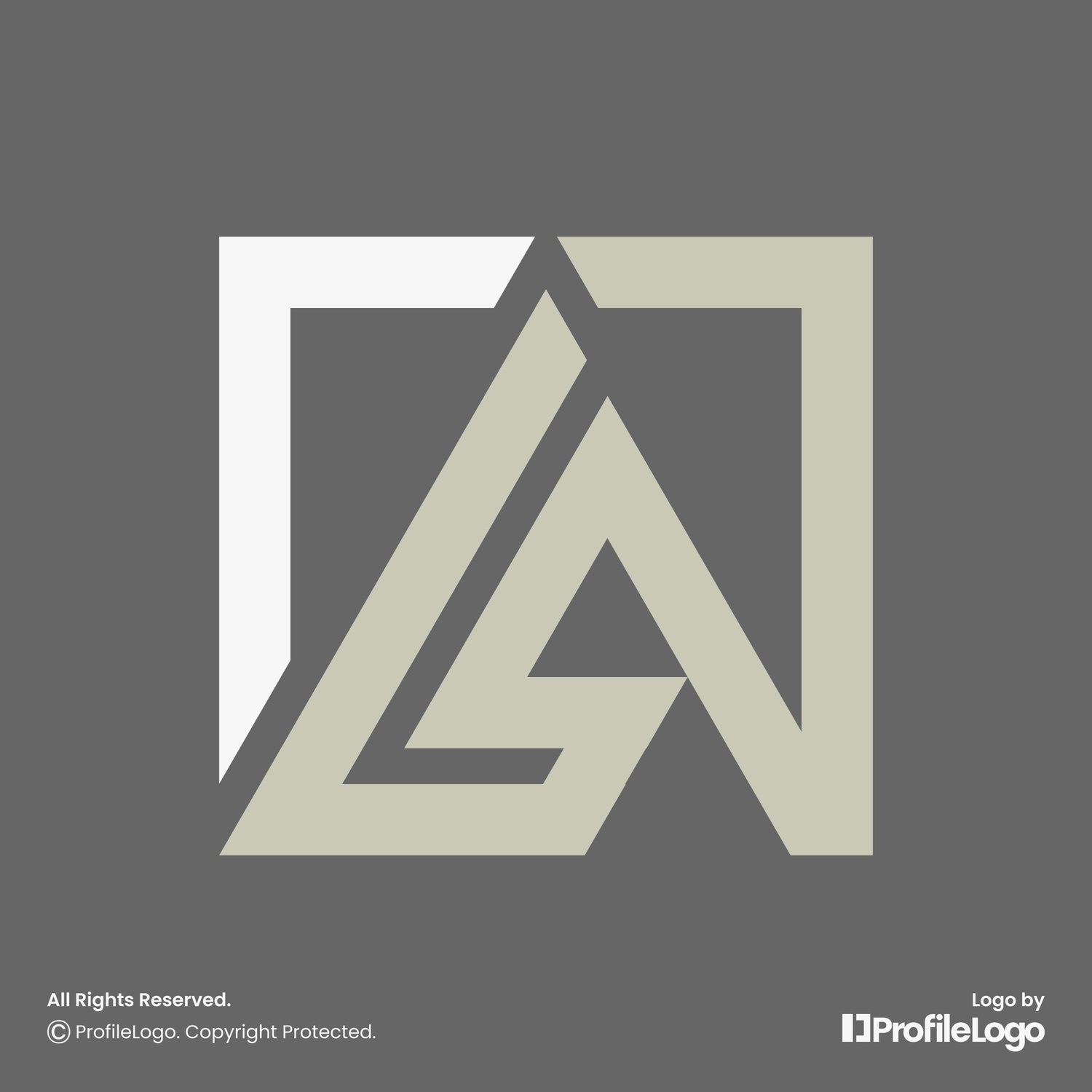 Minimalist line letter LA logo or AL logo by ProfileLogo with dark grey background