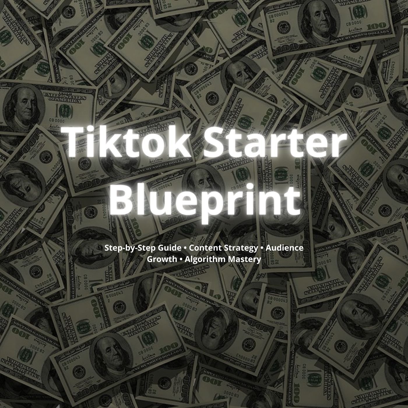 Vibrant TikTok-themed cover featuring a smartphone with social media icons, trending video graphics, and title ‘TikTok Starter Blueprint’ highlighting viral content creation and audience growth.