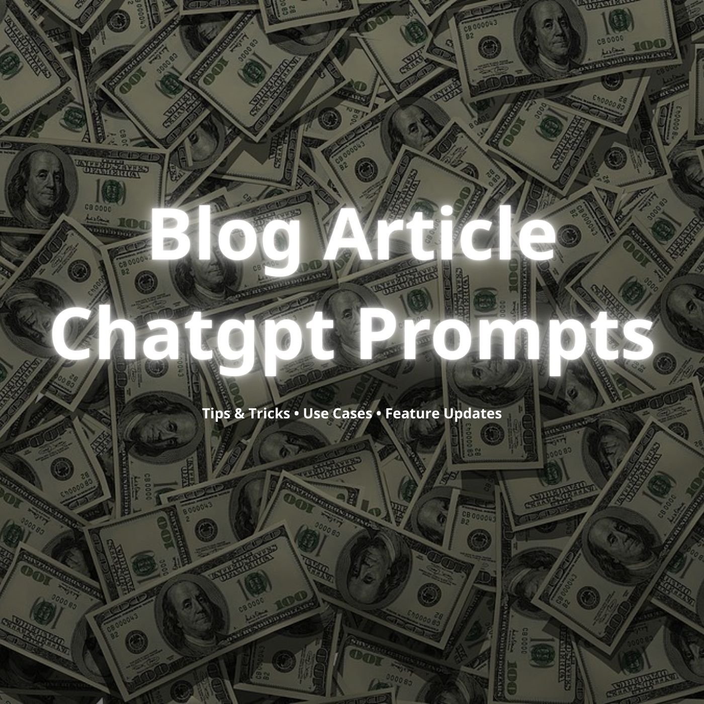 Product cover with money background and title ‘ChatGPT Insights & Tutorials’.