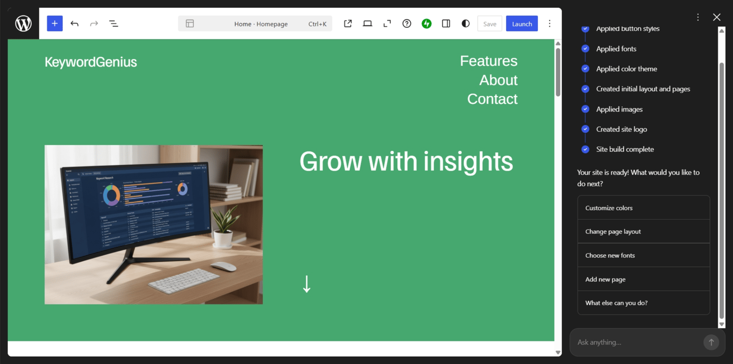 Refining WordPress.com site