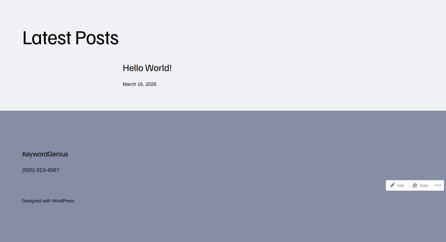 A fully built SaaS website by WordPress.com AI website builder