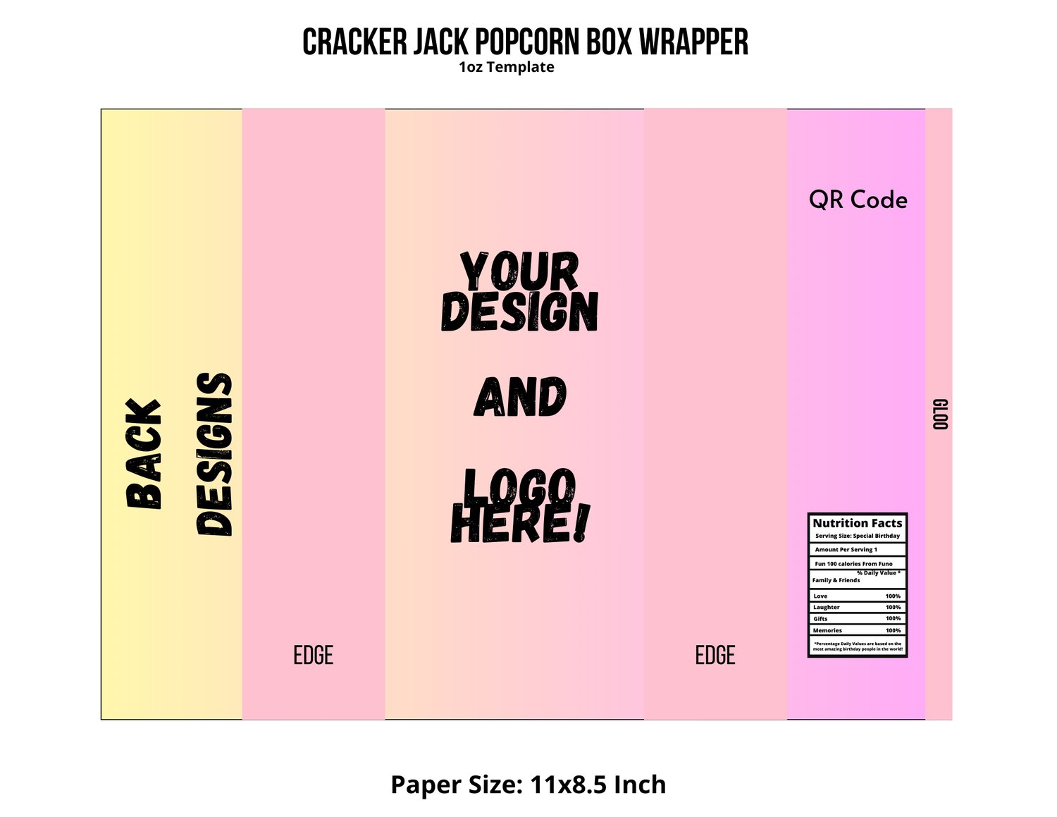Cracker Jack Box Template Canva - 1oz Box - Payhip