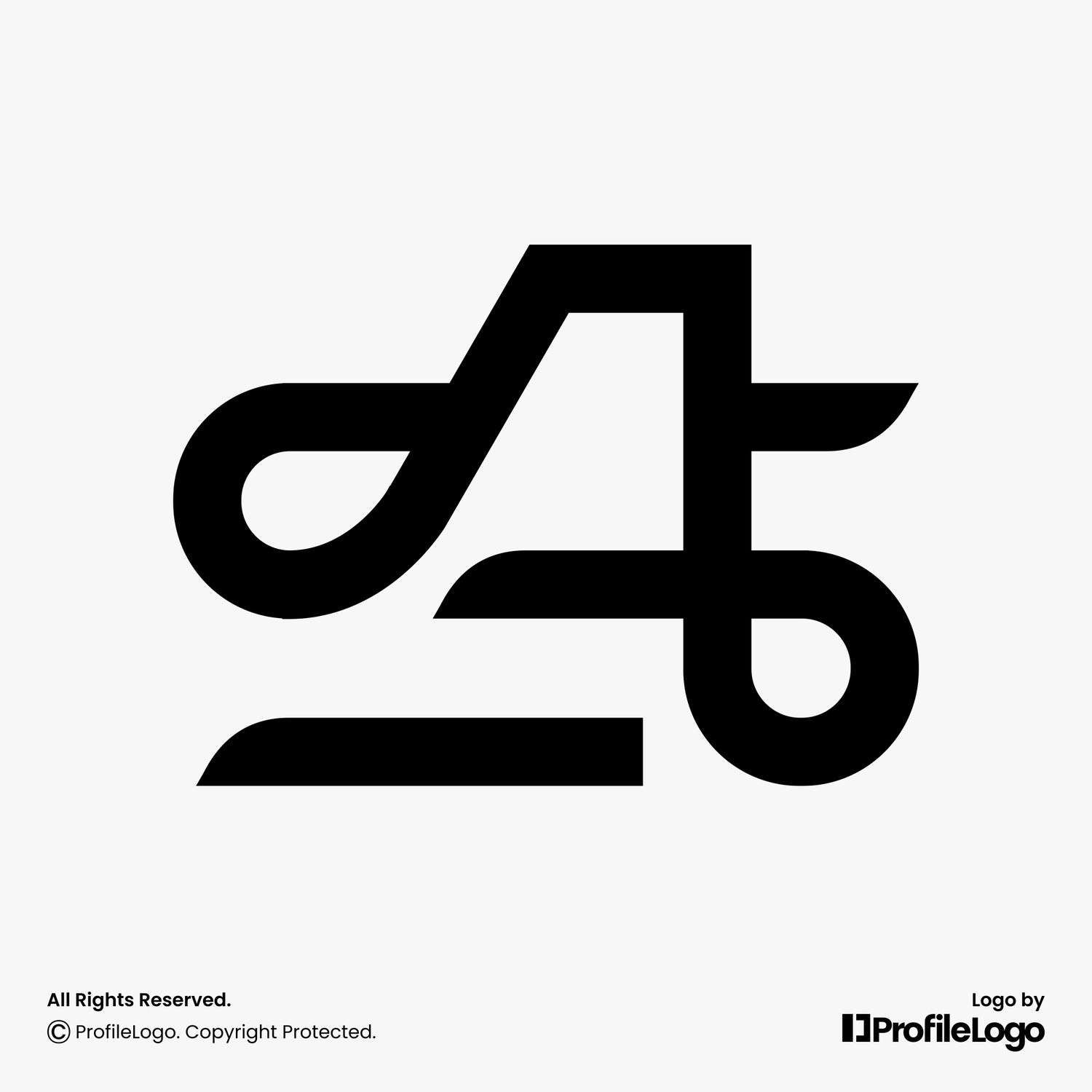 Simple line letter SA logo or AS logo by ProfileLogo with light grey background