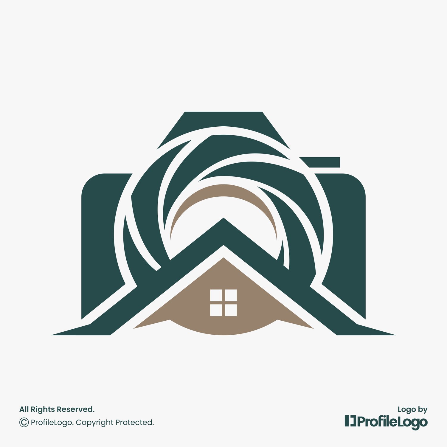 Real estate home camera photography logo by ProfileLogo with light grey background