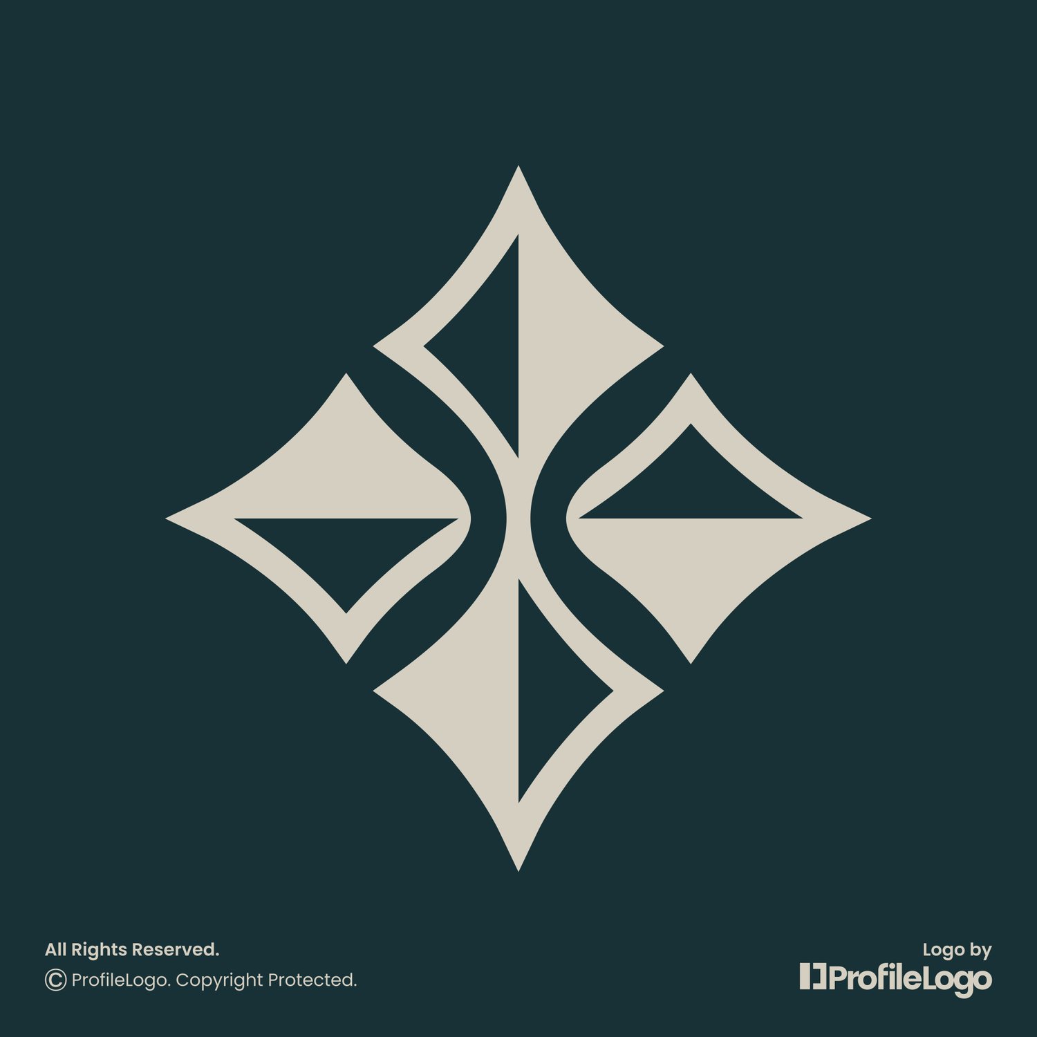 Minimalist sparkle star logo by ProfileLogo with dark teal background