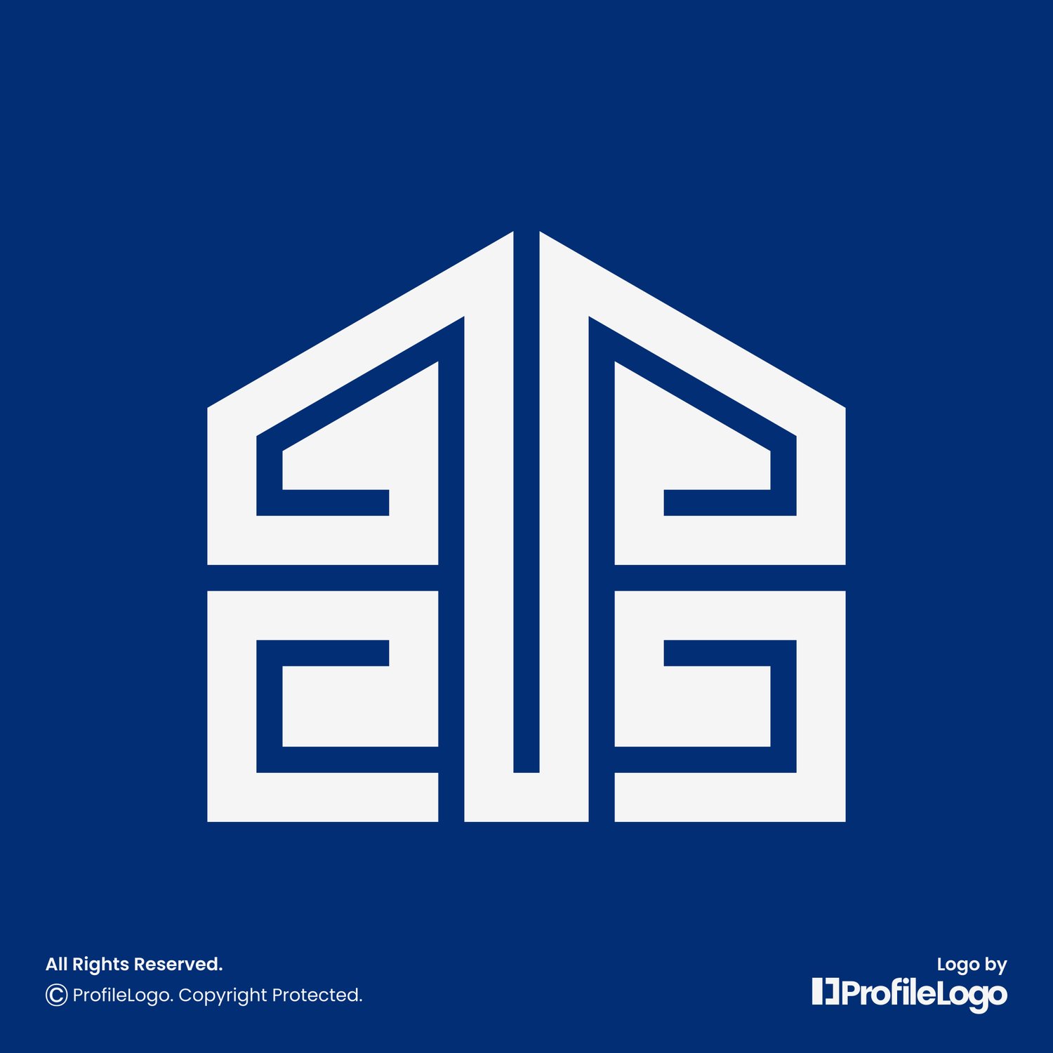 Real estate home letter T logo by ProfileLogo with navy blue background