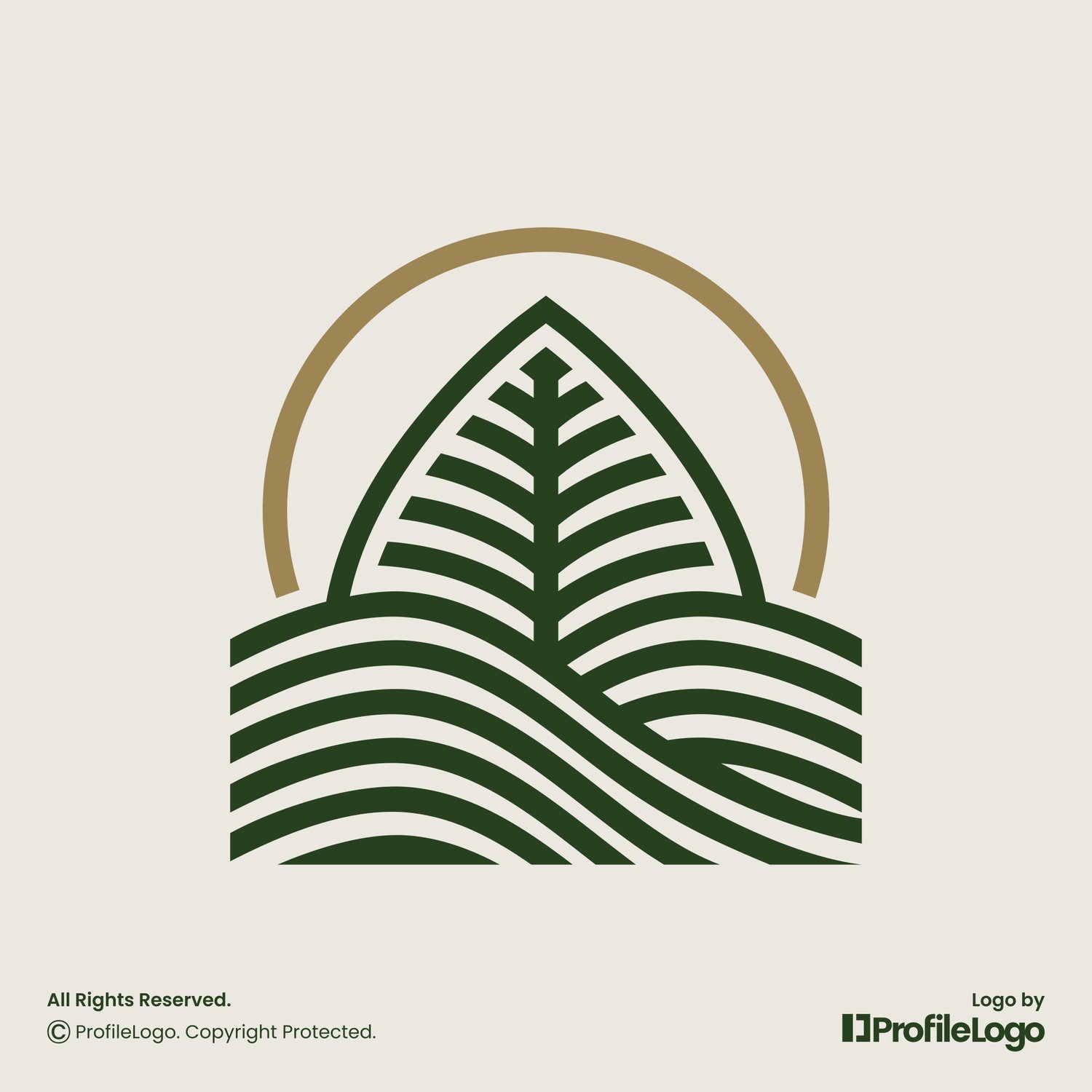Nature leaf garden farm landscape logo by ProfileLogo with light background