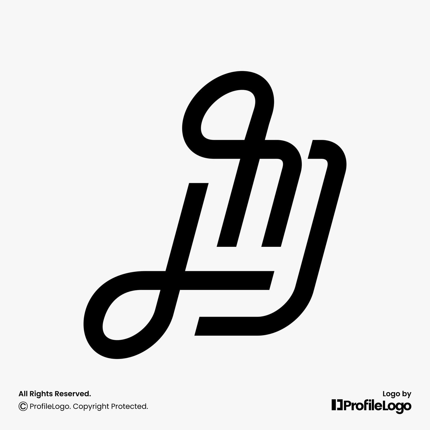 Luxury line letter LM logo or ML logo by ProfileLogo with light grey background