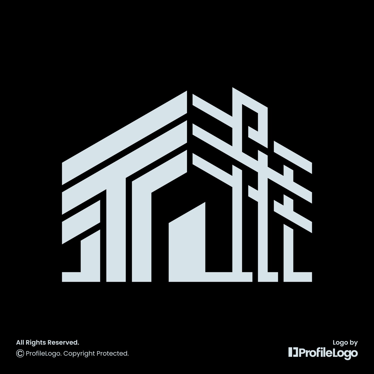 Building home construction letter T logo by ProfileLogo with black background