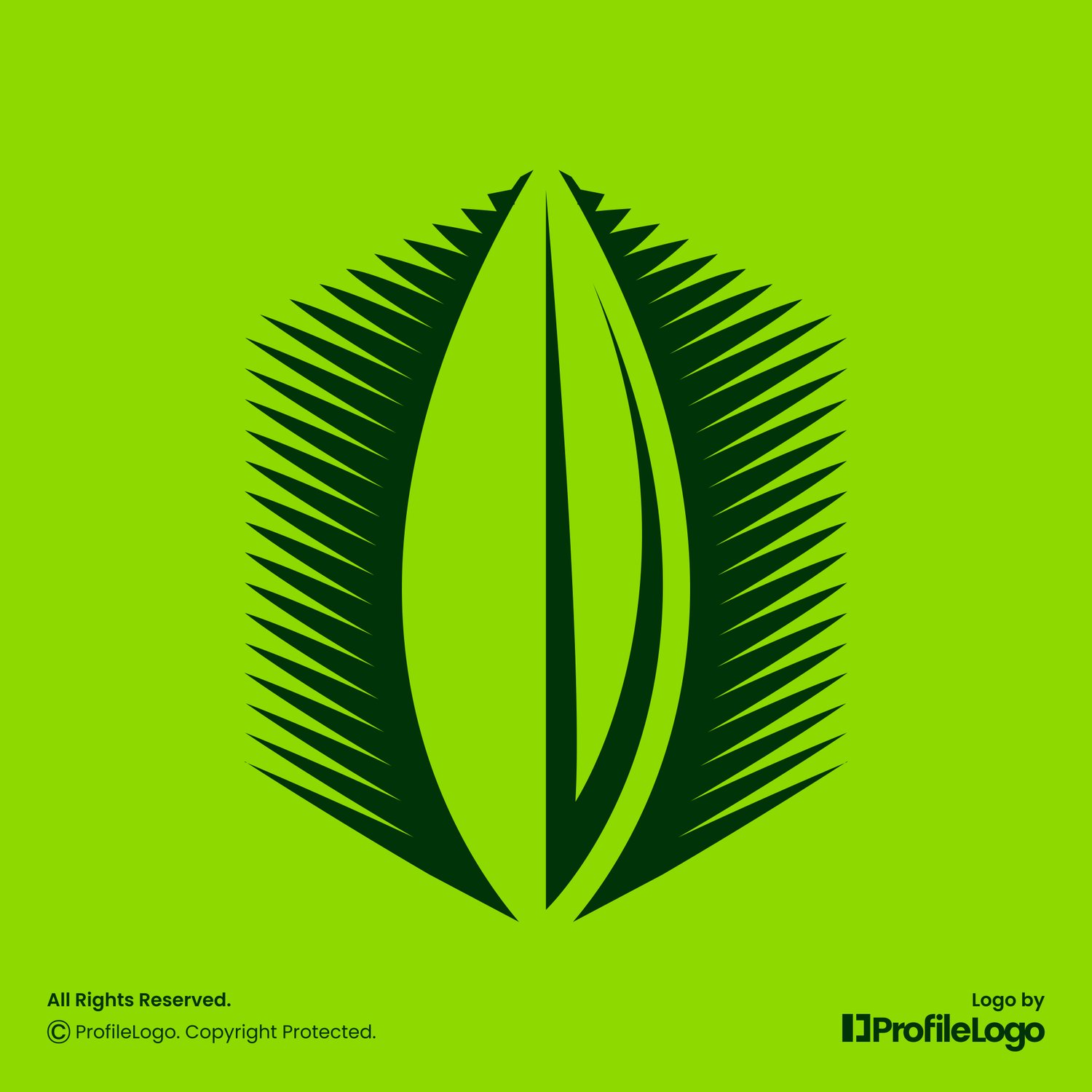 Geometric sharp organic leaf logo by ProfileLogo with light green background