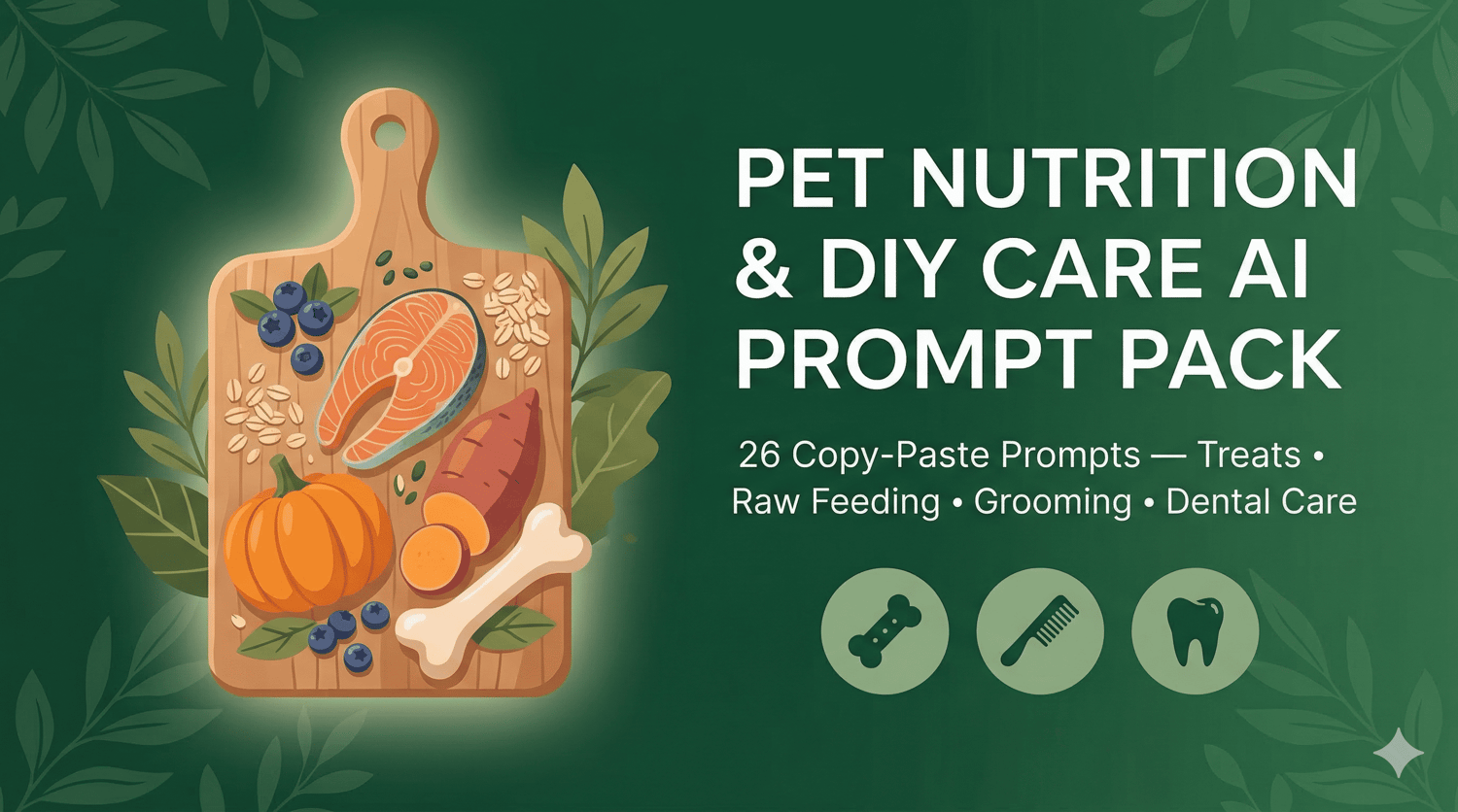 PET NUTRITION & DIY CARE AI PROMPT PACK