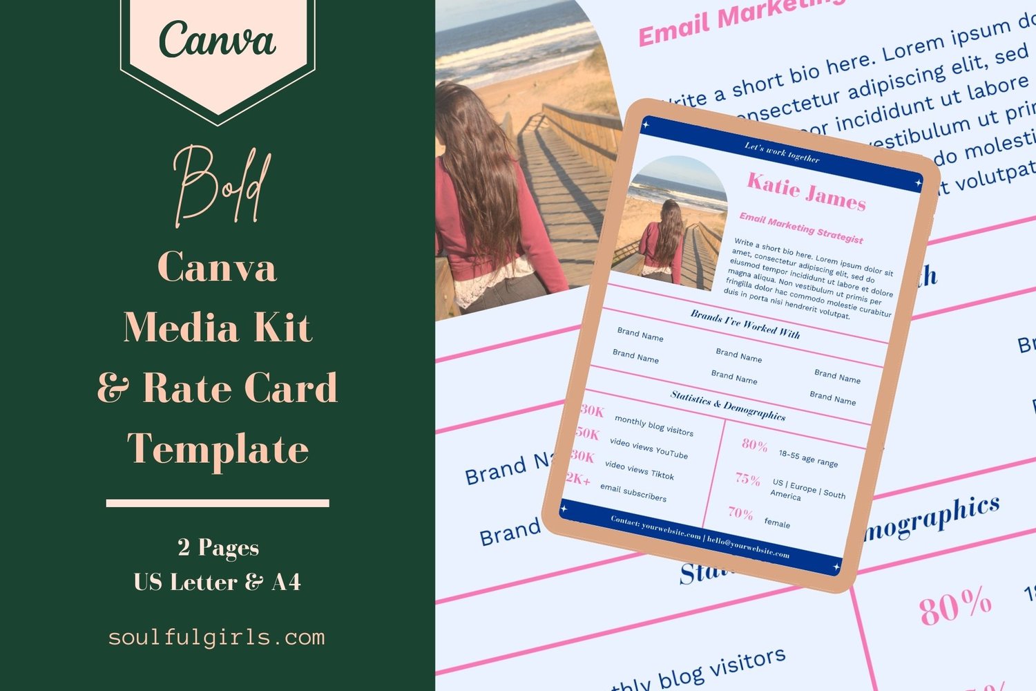 Canva Media Kit And Rate Card Template - Bold. Cover.