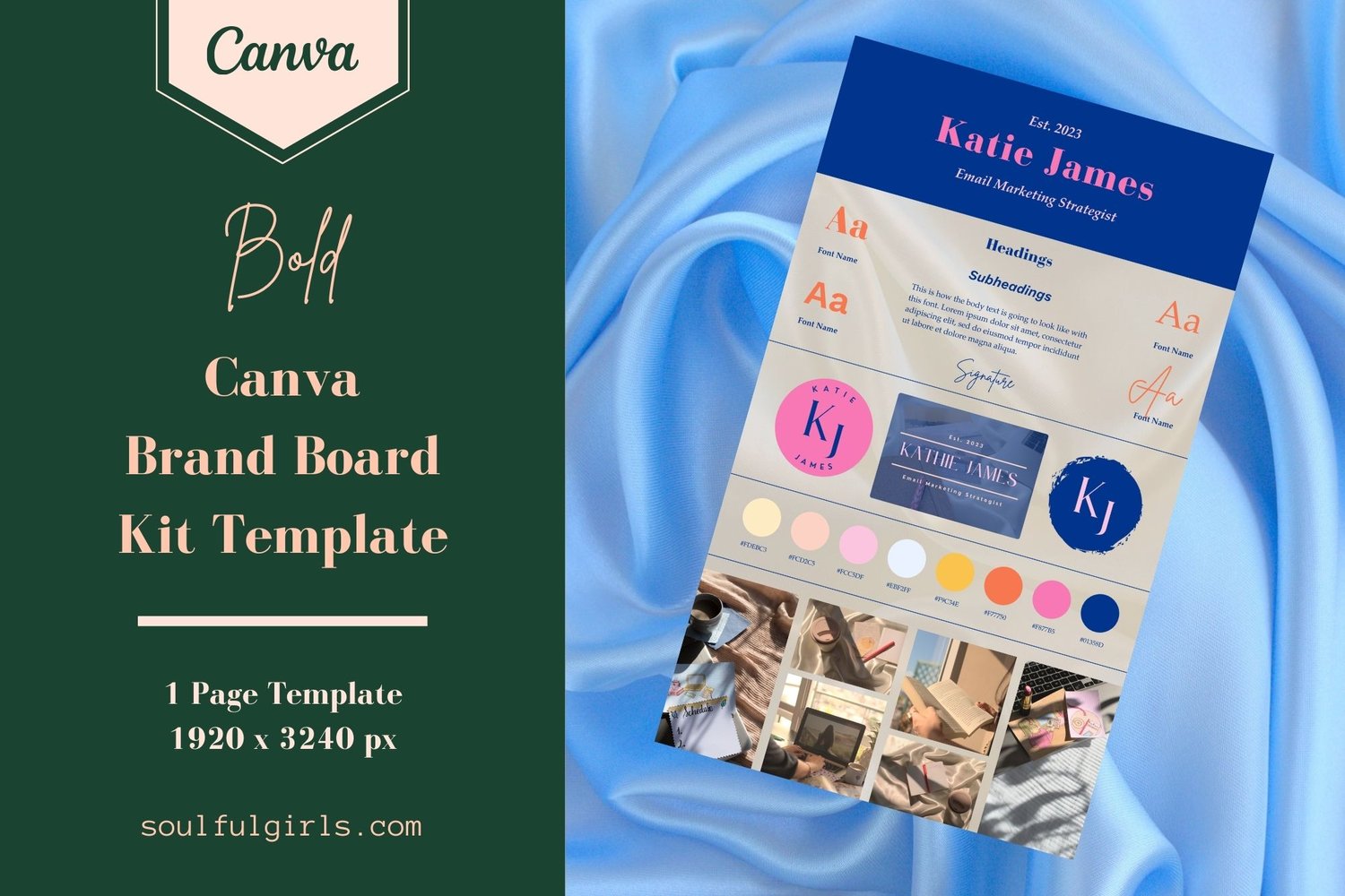 Canva Brand Board Kit Template - Bold. Cover.