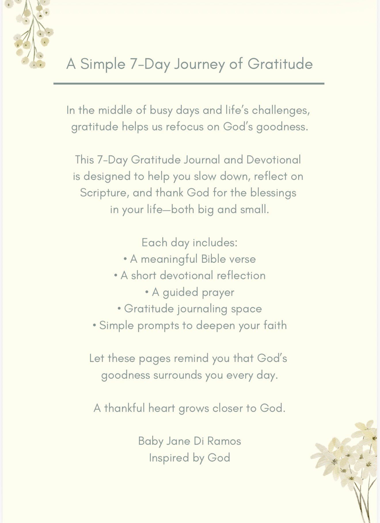 Counting My Blessings: 7 Day Gratitude Journal with Devotional - Payhip