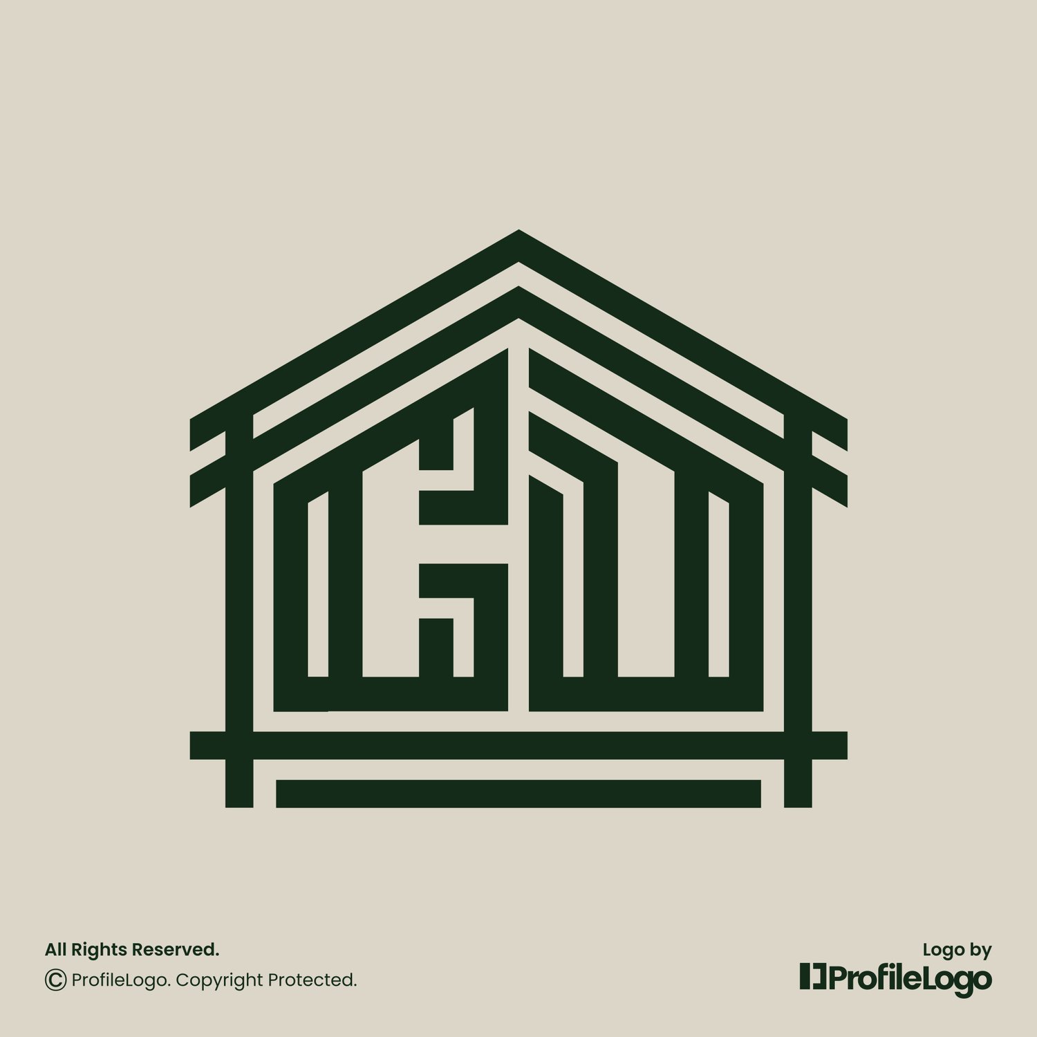 Elegant home architecture letter CD logo by ProfileLogo with light background
