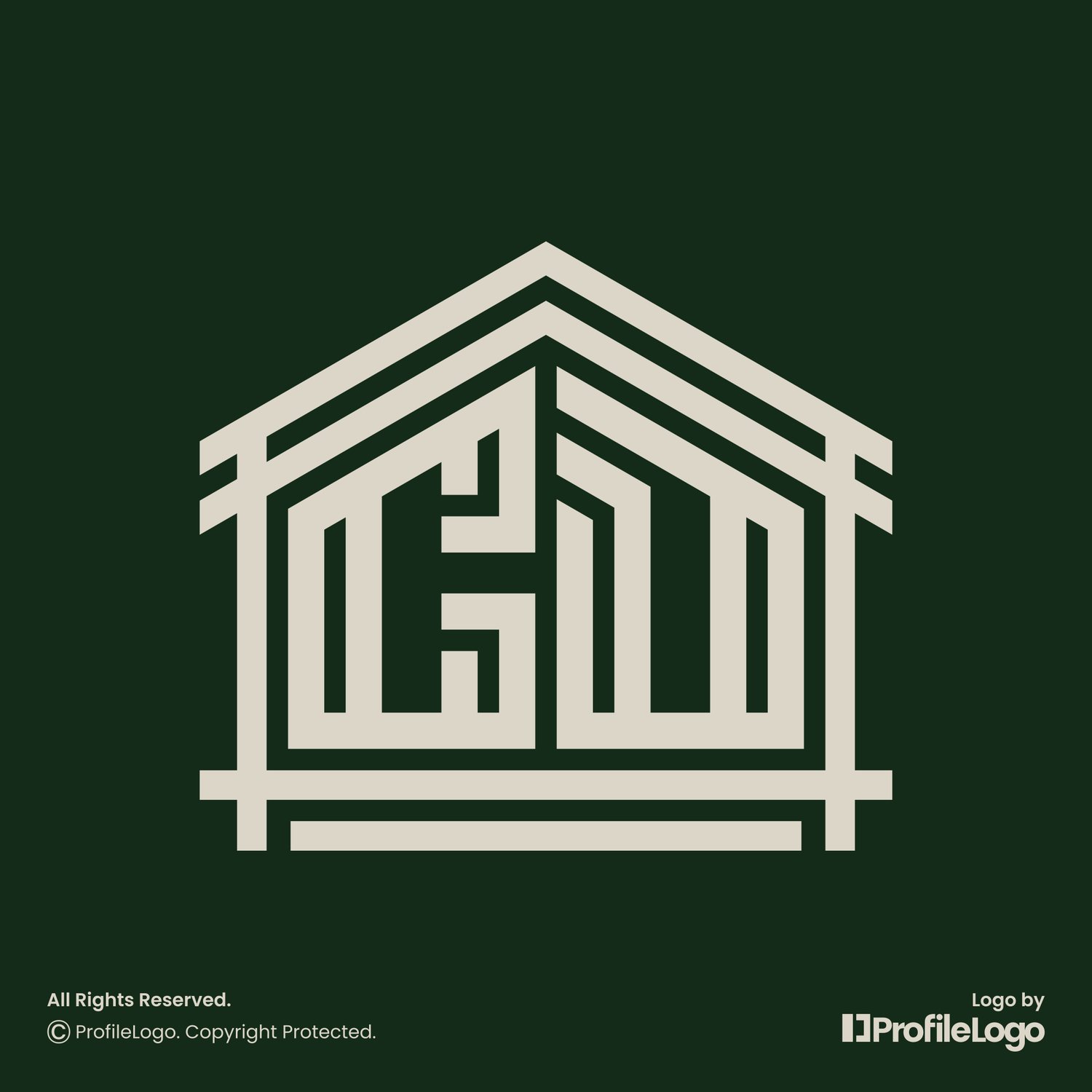 Elegant home architecture letter CD logo by ProfileLogo with dark background