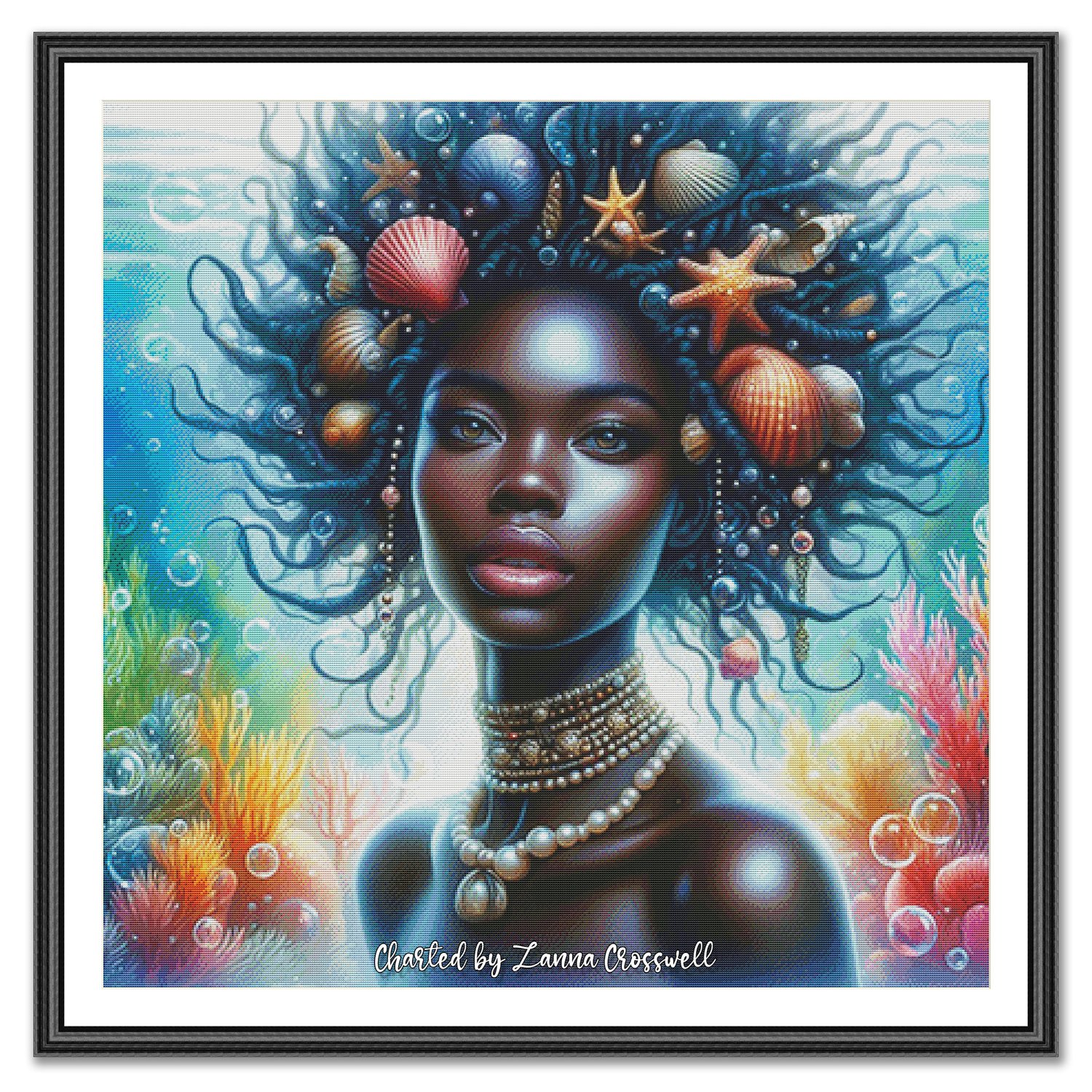 Underwater Beauty - Fantasy Full Coverage Cross Stitch Pattern For ...