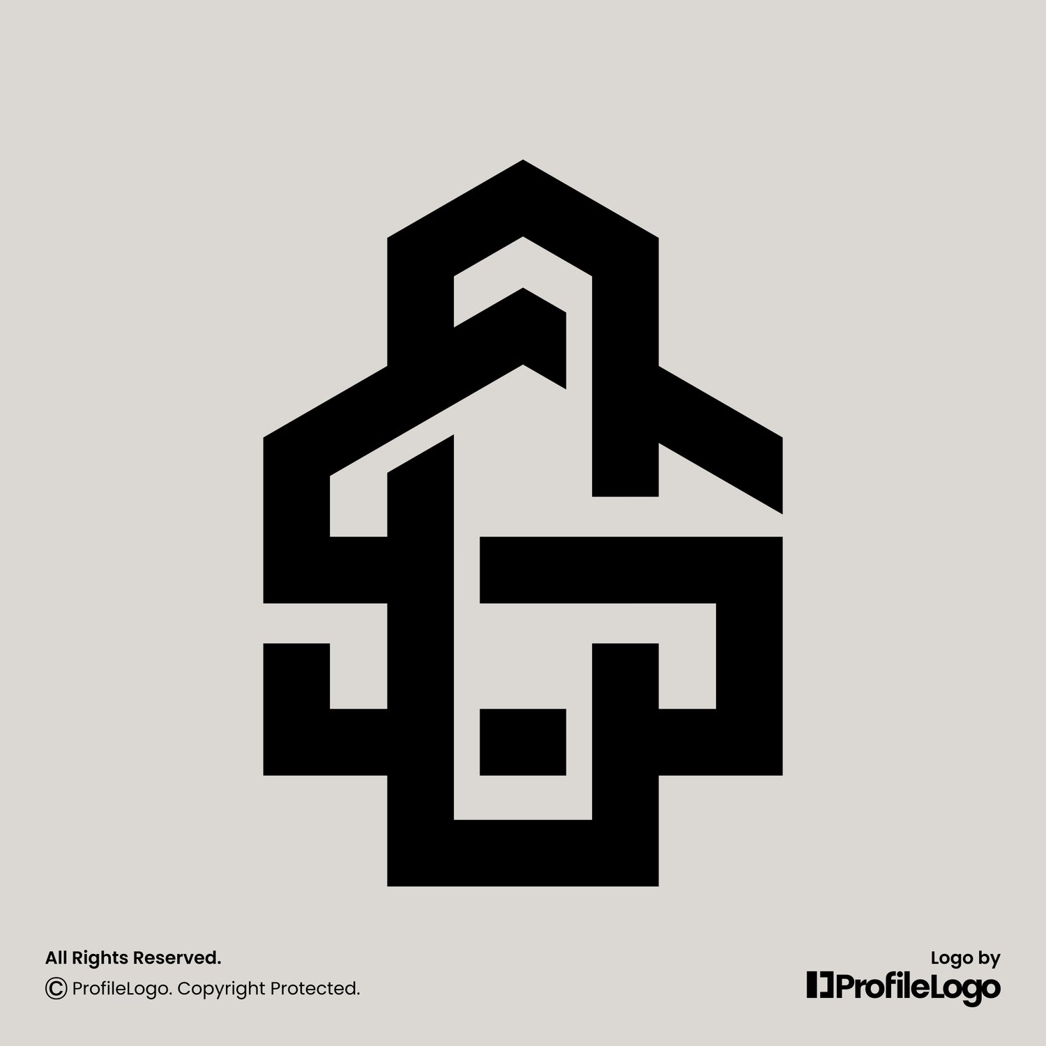 Construction home interlocking letter SC logo or CS logo by ProfileLogo with light background