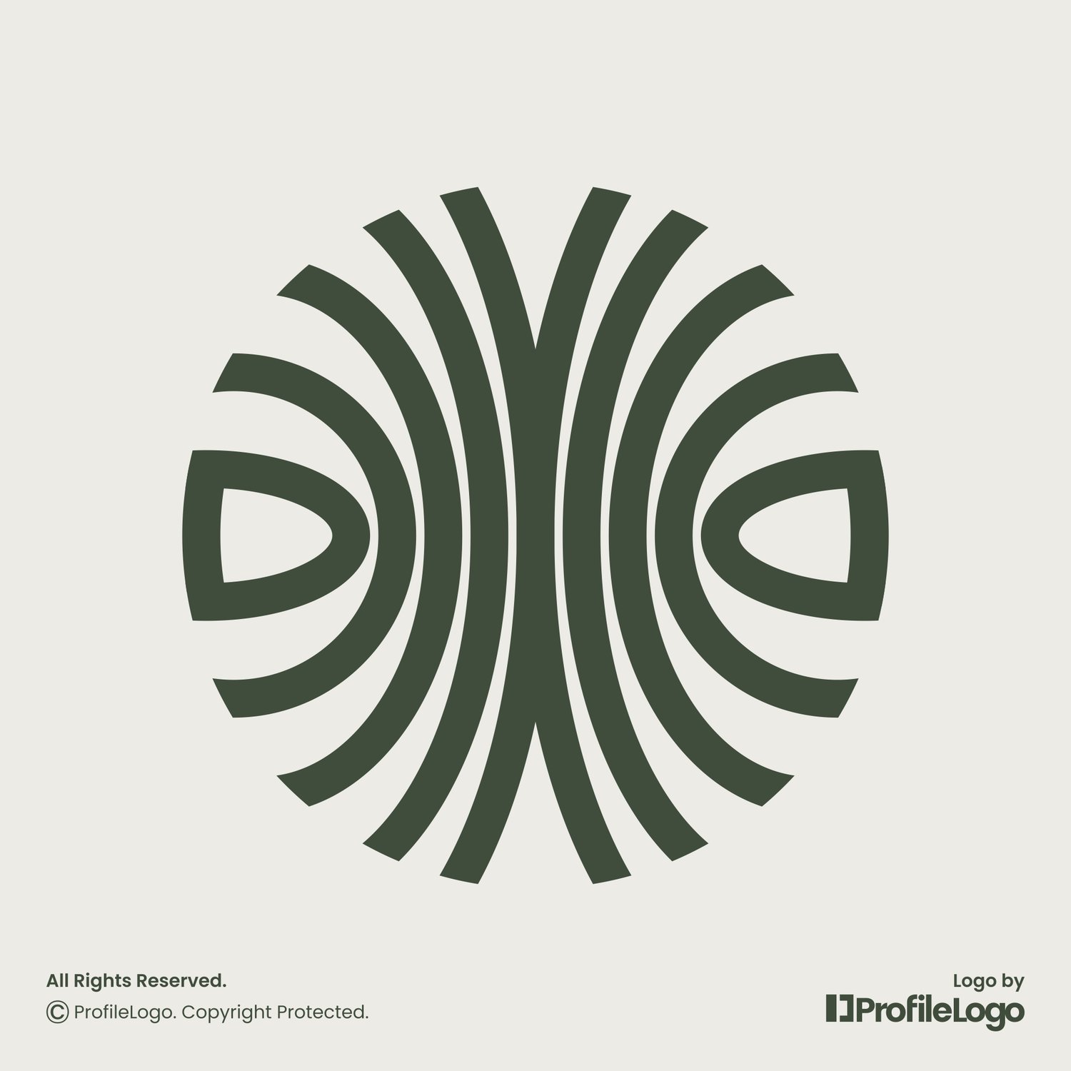 Geometric line circle plant tree logo by ProfileLogo with light background