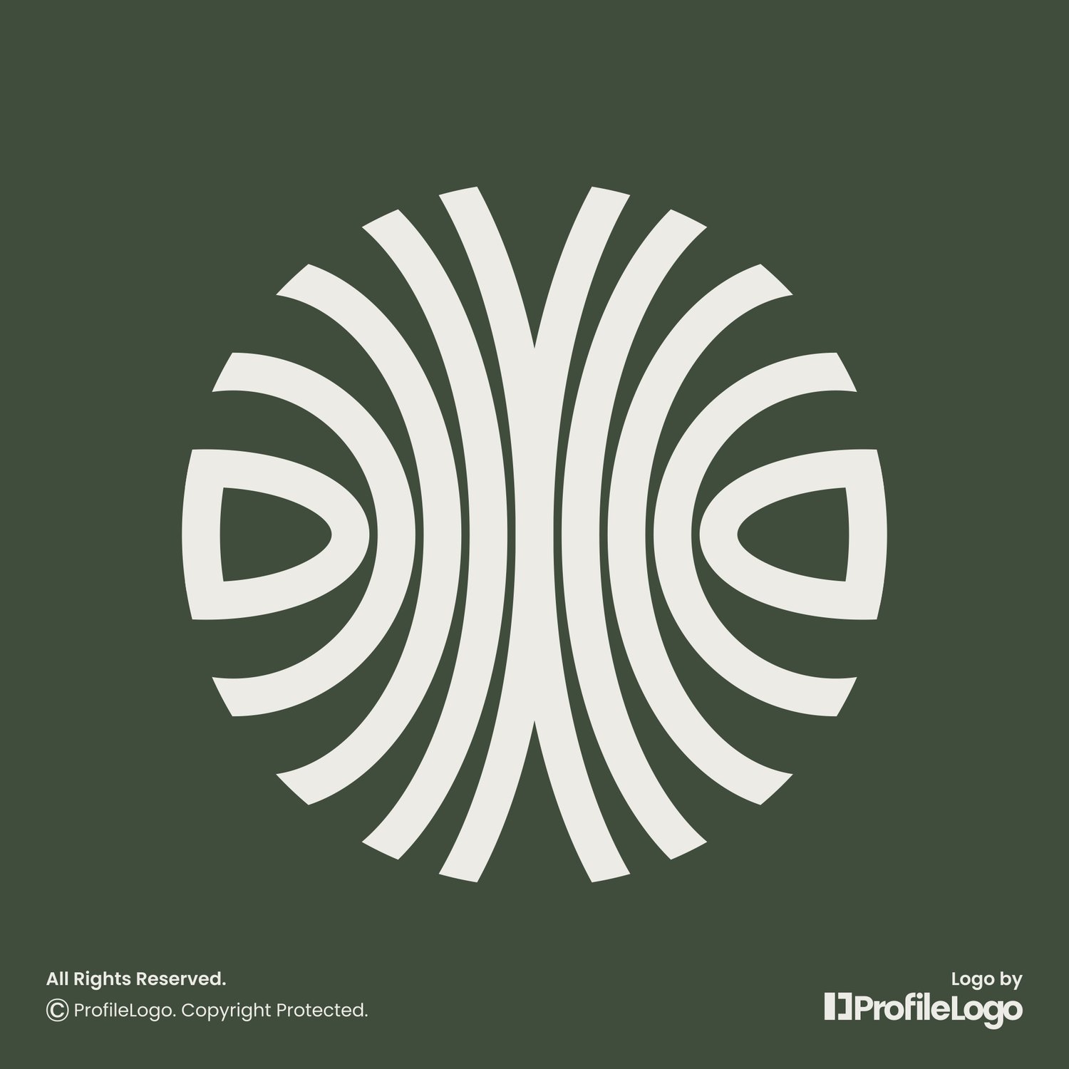 Geometric line circle plant tree logo by ProfileLogo with dark green background