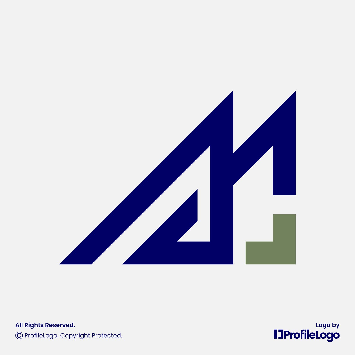 Modern abstract initial letter AC logo by ProfileLogo with light grey background