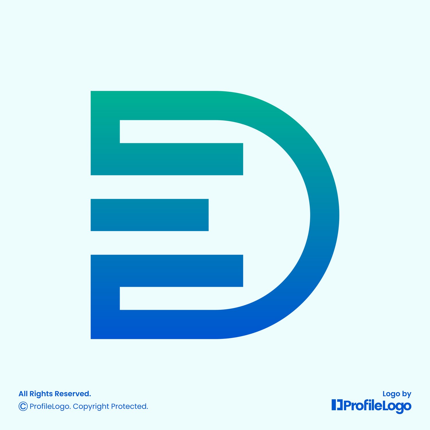 Simple line ED logo or DE logo by ProfileLogo with light blue background