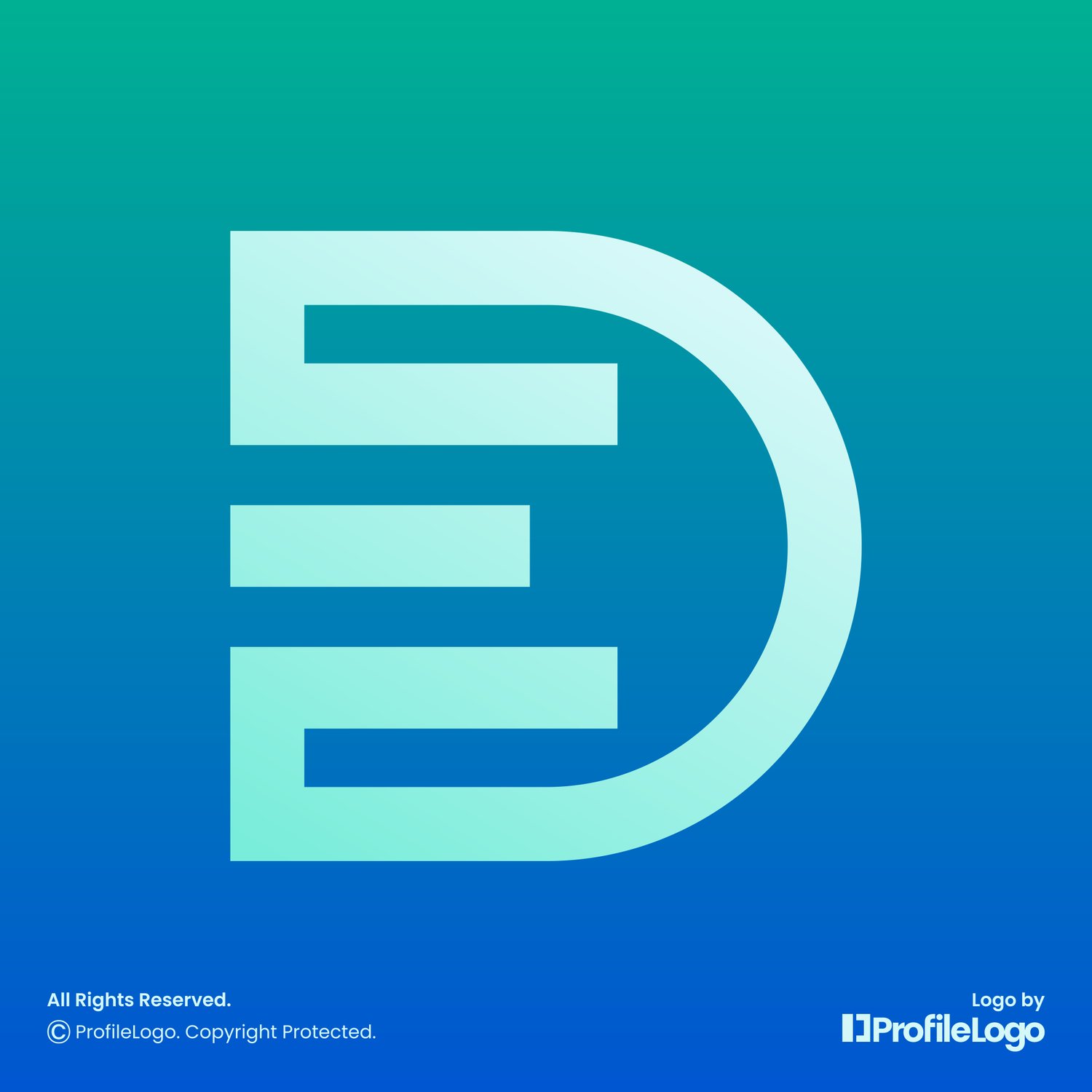 Simple line ED logo or DE logo by ProfileLogo with gradient background