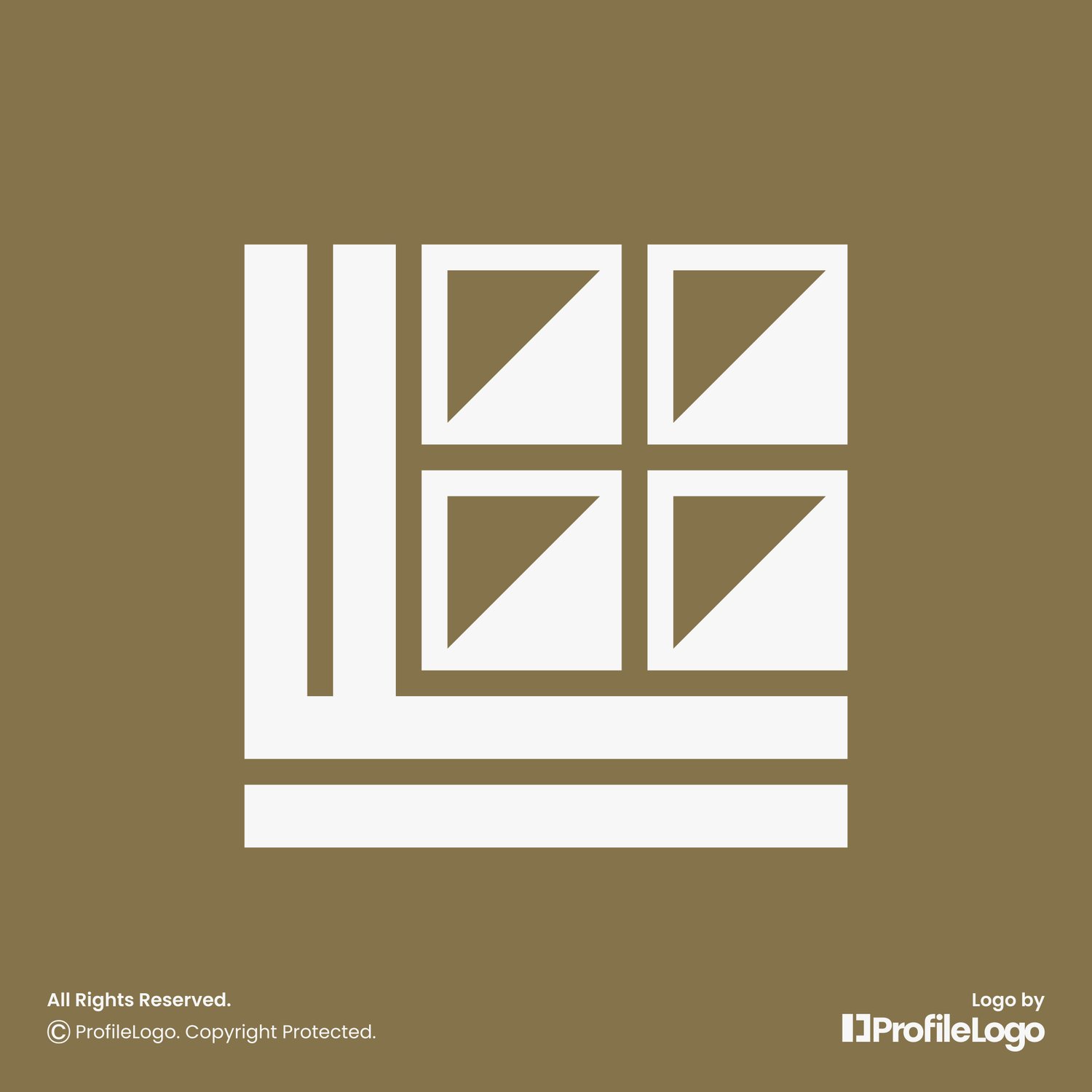 Luxury glass window letter L logo by ProfileLogo with color background