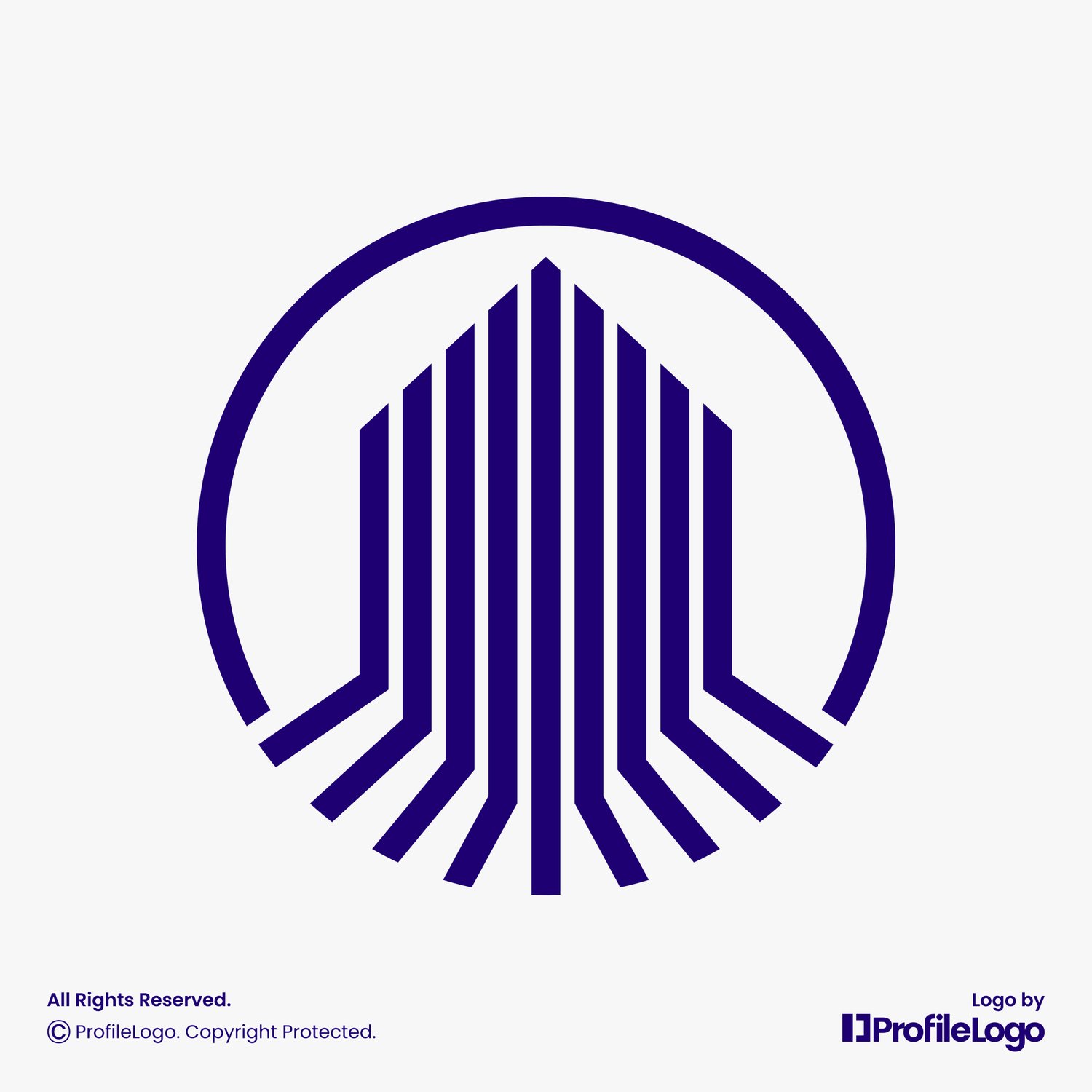 Geometric structure line building logo by ProfileLogo with light grey background