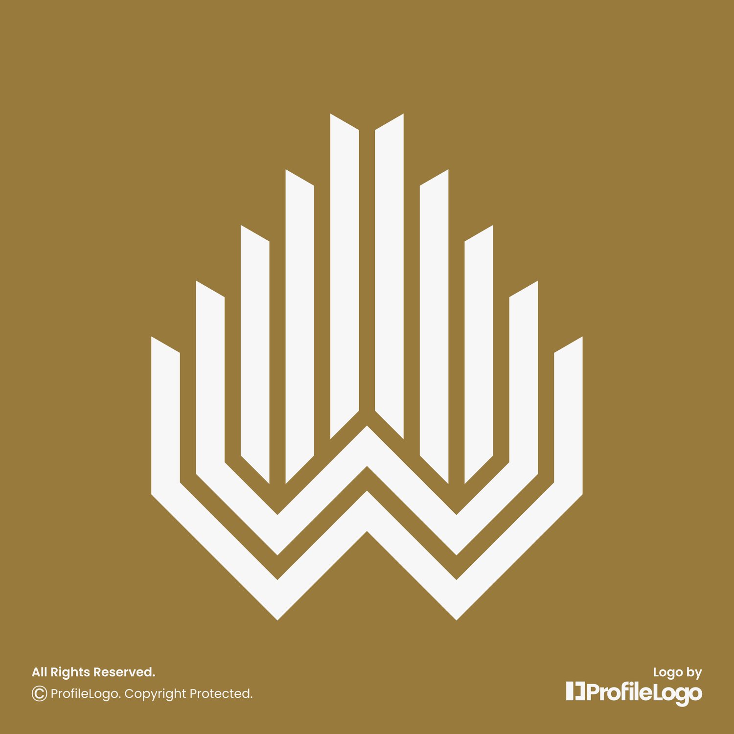 Luxury line building letter W logo by ProfileLogo with color background