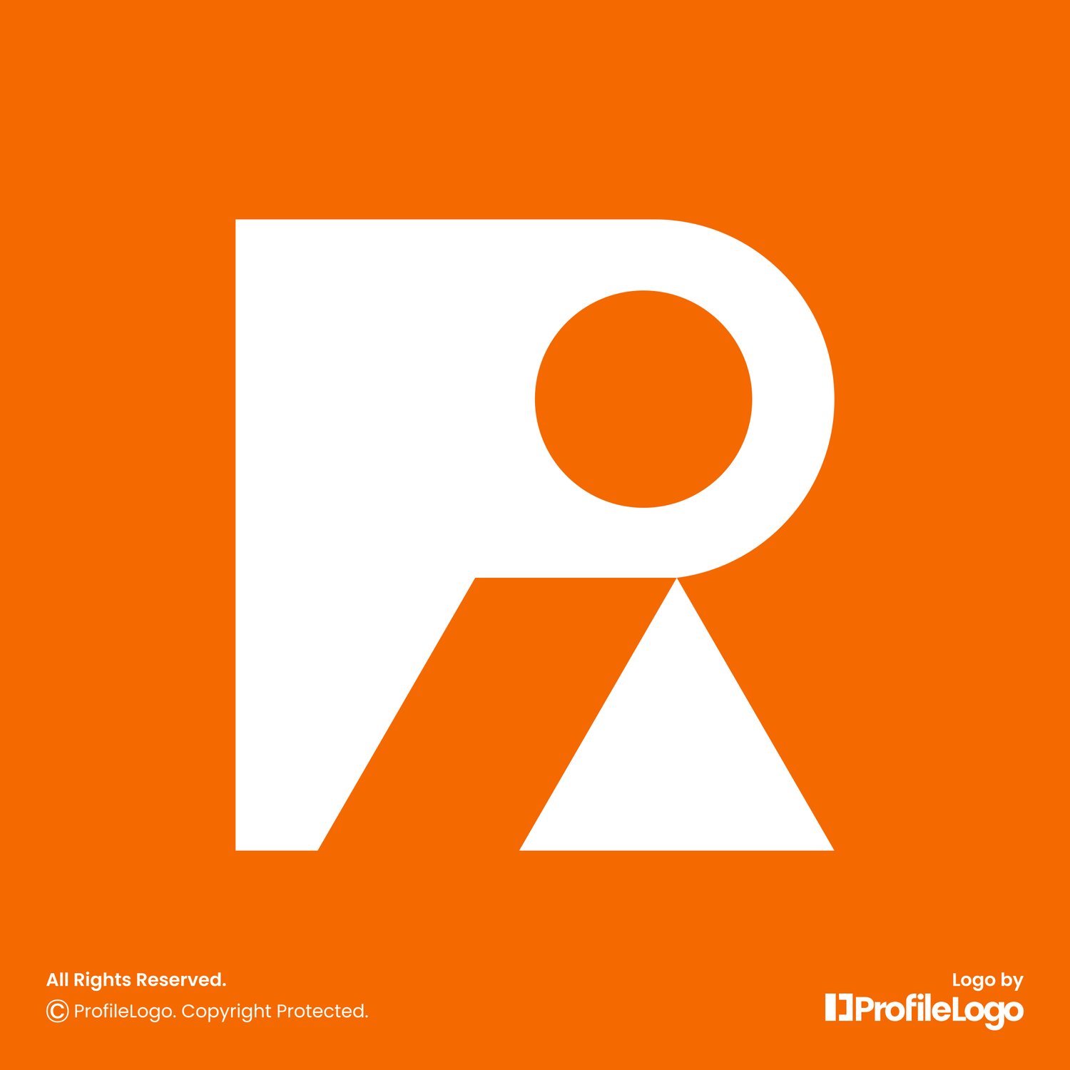 Stylish abstract letter RI logo or IR logo by ProfileLogo with orange background