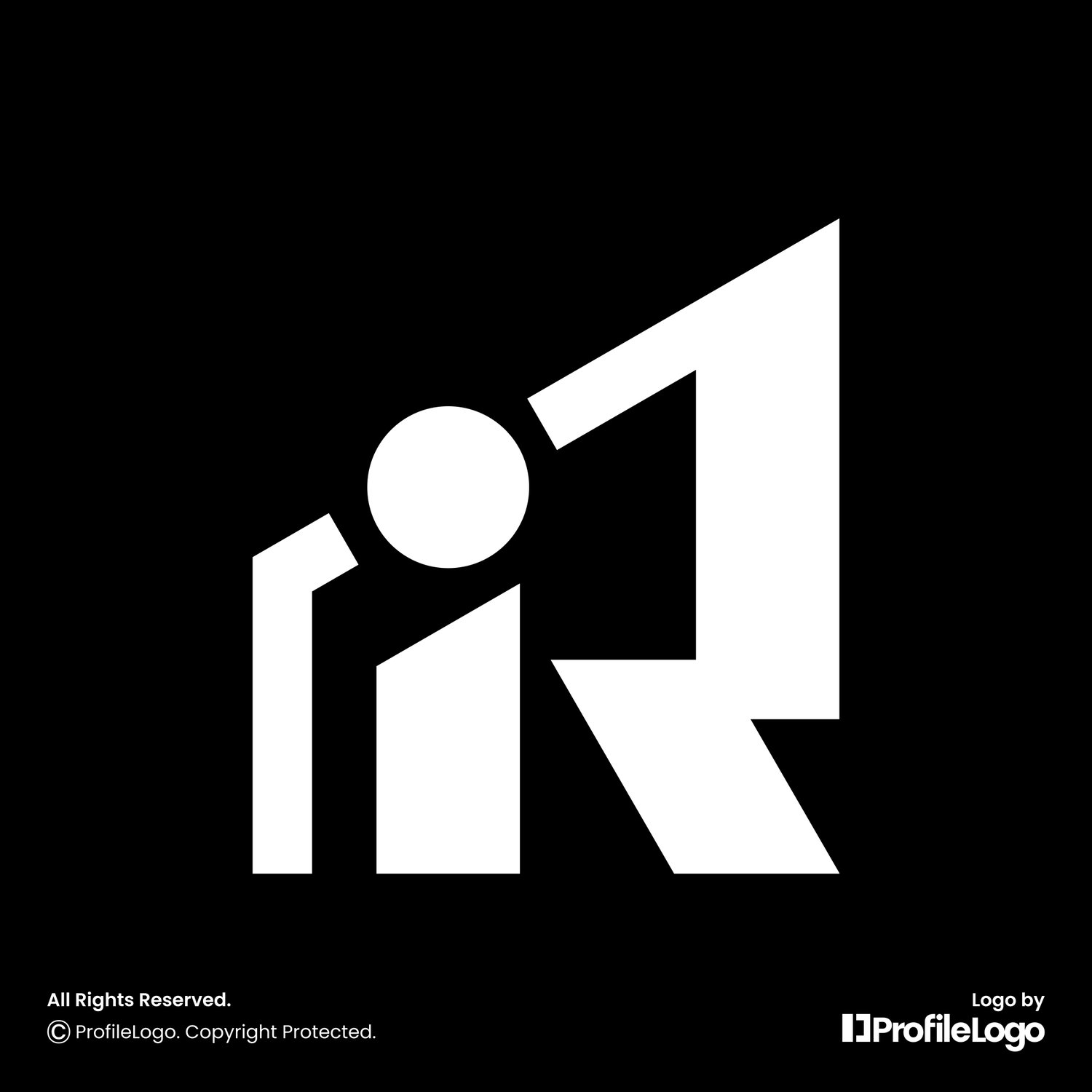 Modern line letter IR logo or RI logo by ProfileLogo with black background