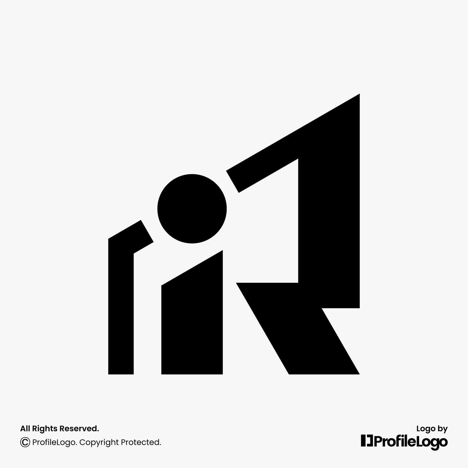 Modern line letter IR logo or RI logo by ProfileLogo with light grey background