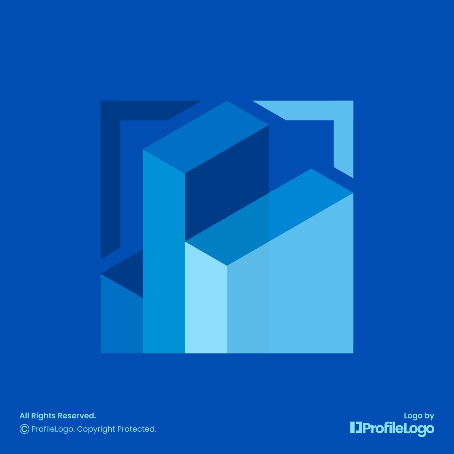 Abstract marketing chart or building logo by ProfileLogo with dark blue background