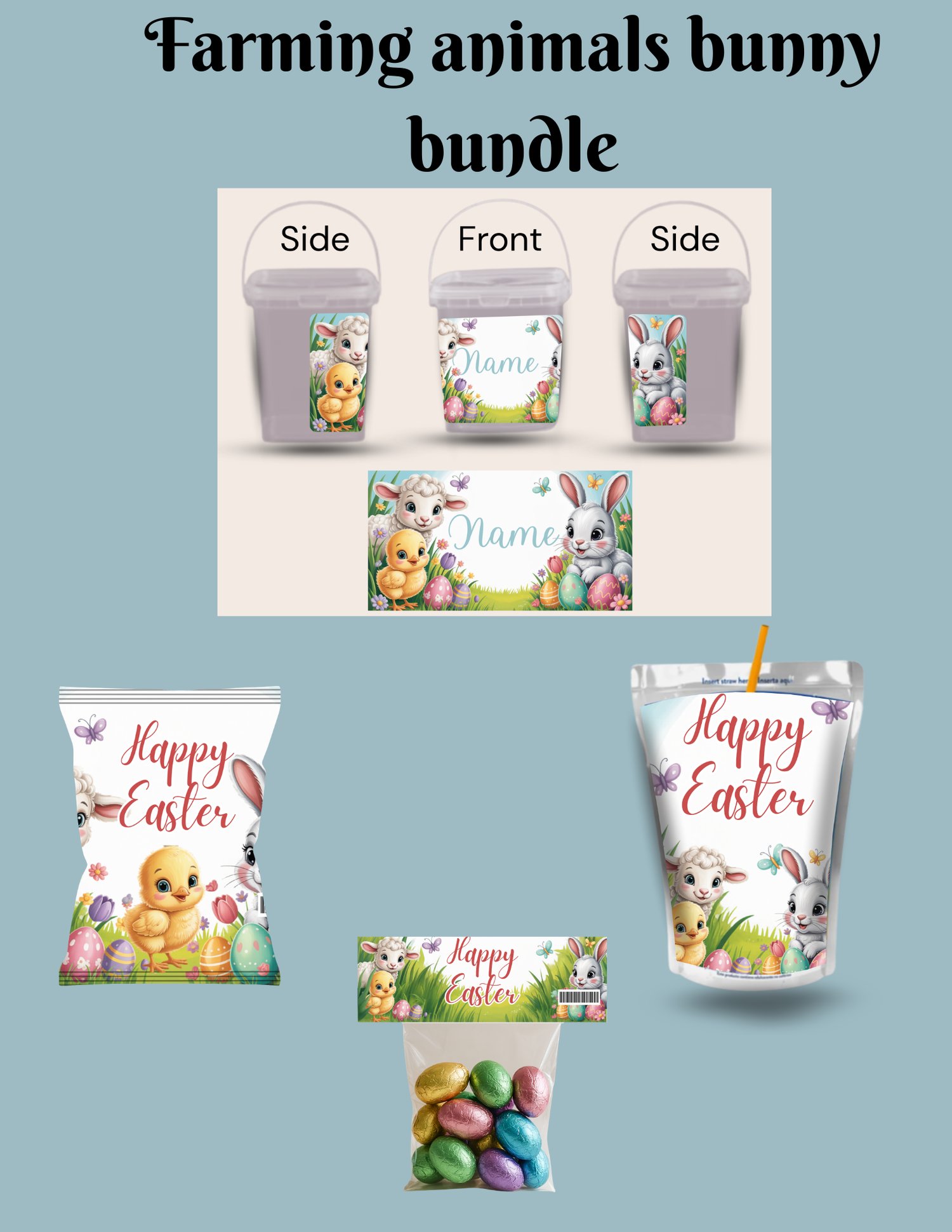 Farm easter bunny bundle- set of 2 - Payhip