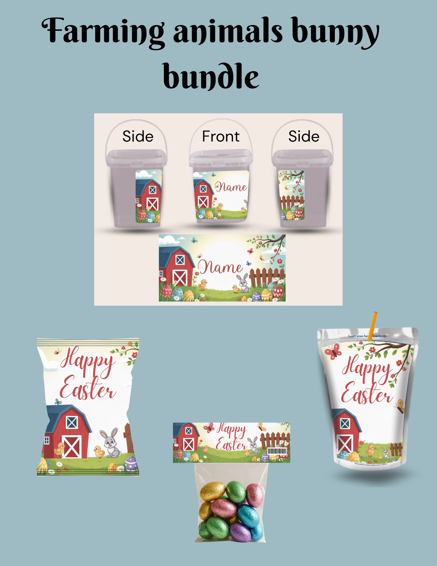 Farm easter bunny bundle- set of 2 - Payhip