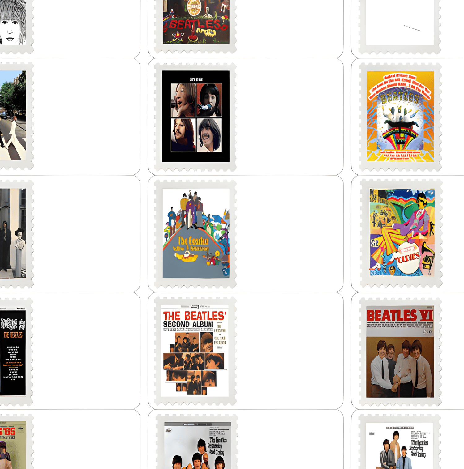 BEATLES LABELS/STICKERS TEMPLATES