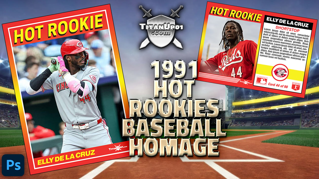 1991 Hot Rookies Baseball Homage Photoshop PSD Templates