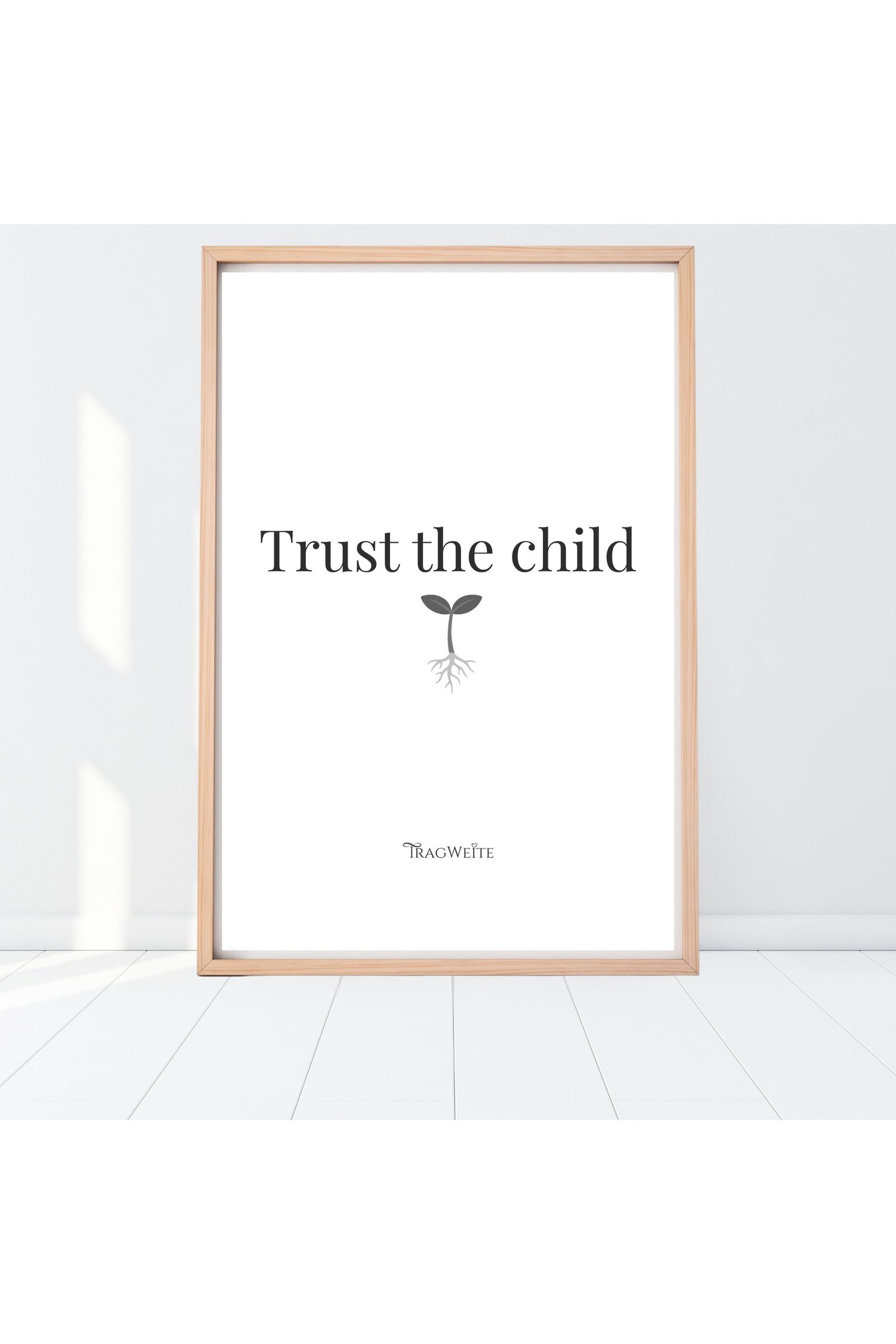 Trust the Child printable poster black white floor Tragweite