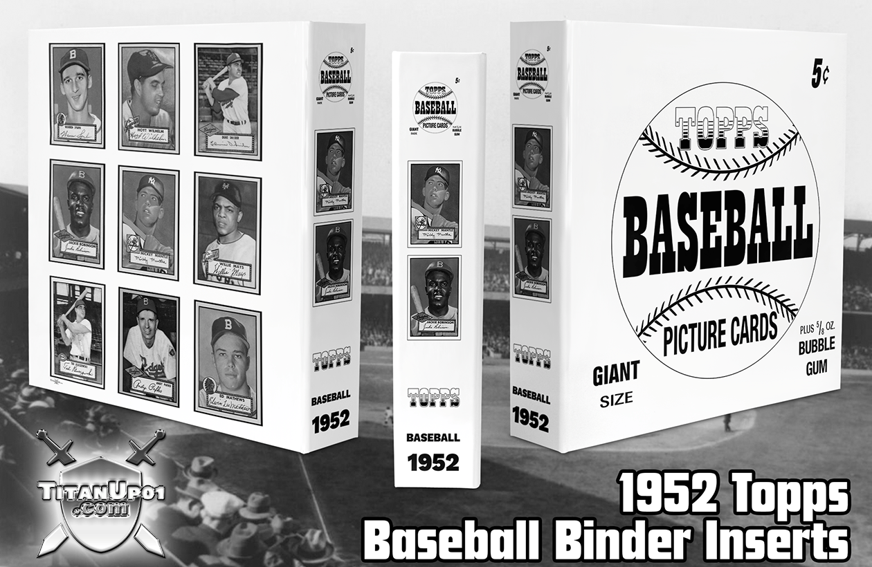 1952 Topps Baseball Cards Binder Inserts