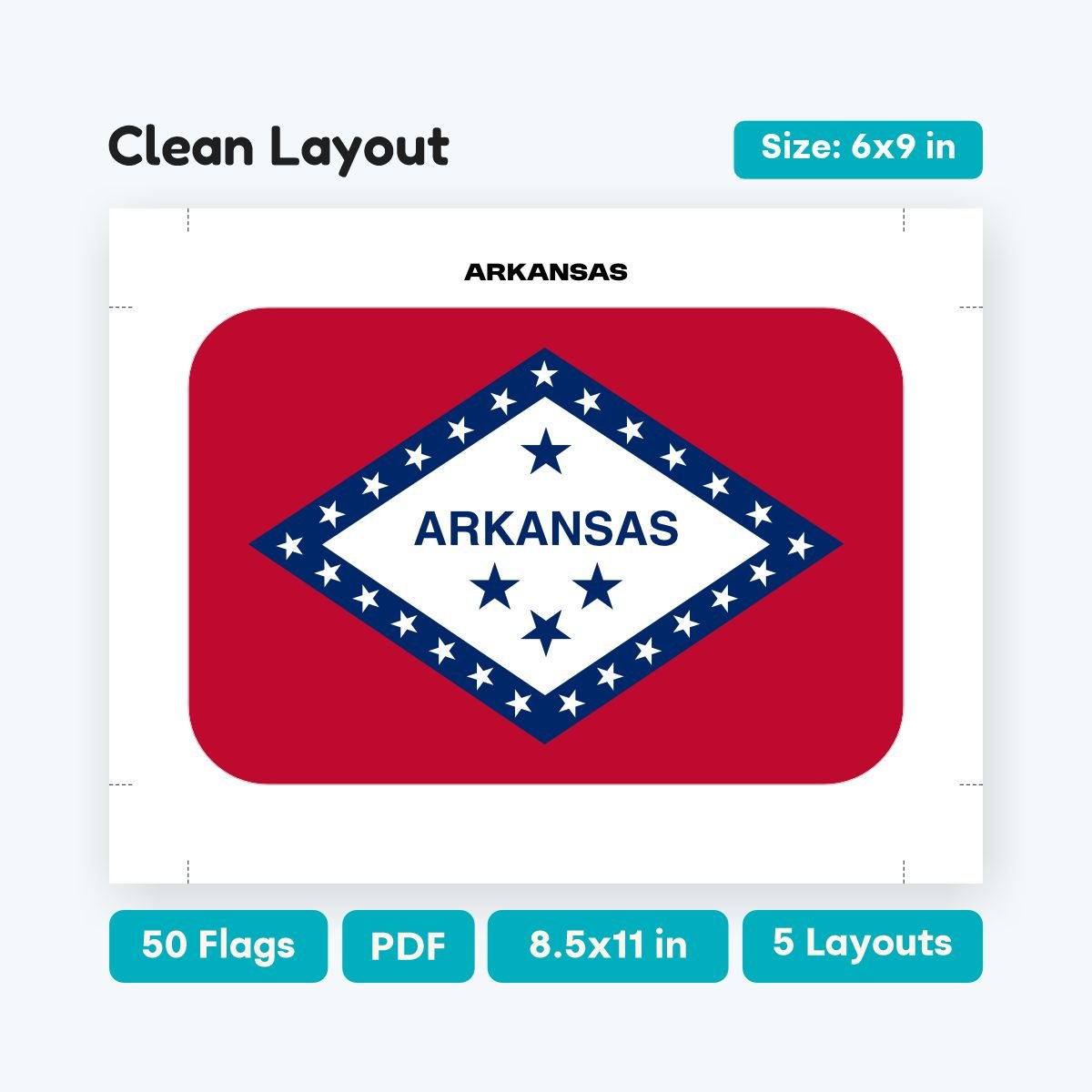 United States Flag Banner Printable, 50 states rounded corner flags for school parties and geography lessons, DIY educational garland PDF.
