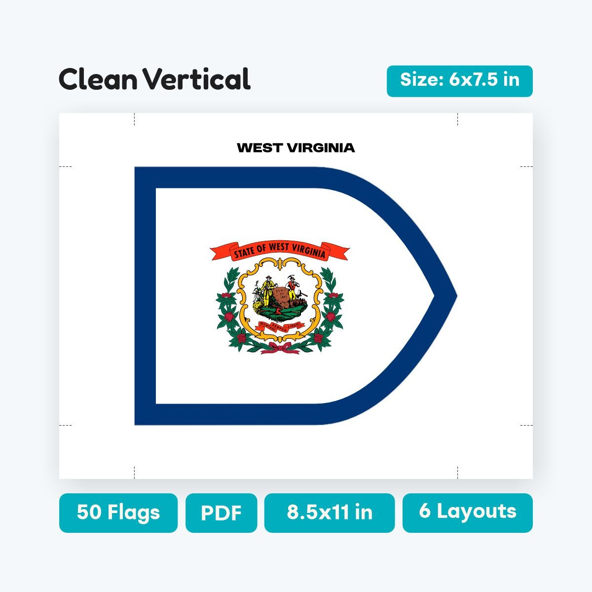 50 States of America Shield Flag Garland, printable crest bunting for teachers and students, classroom geography decorations, instant access PDF.