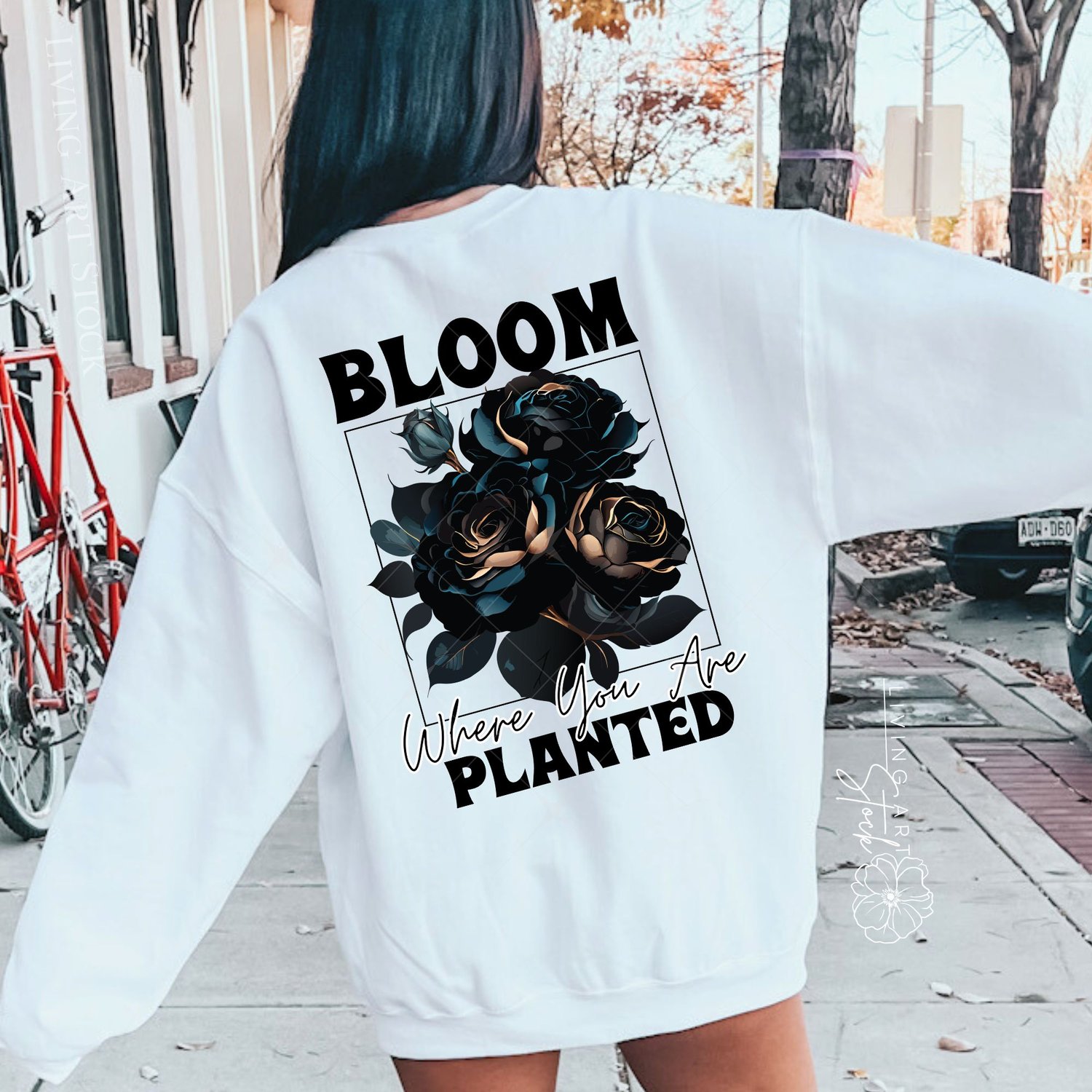 Dark rose quote sweatshirt sublimation designs
