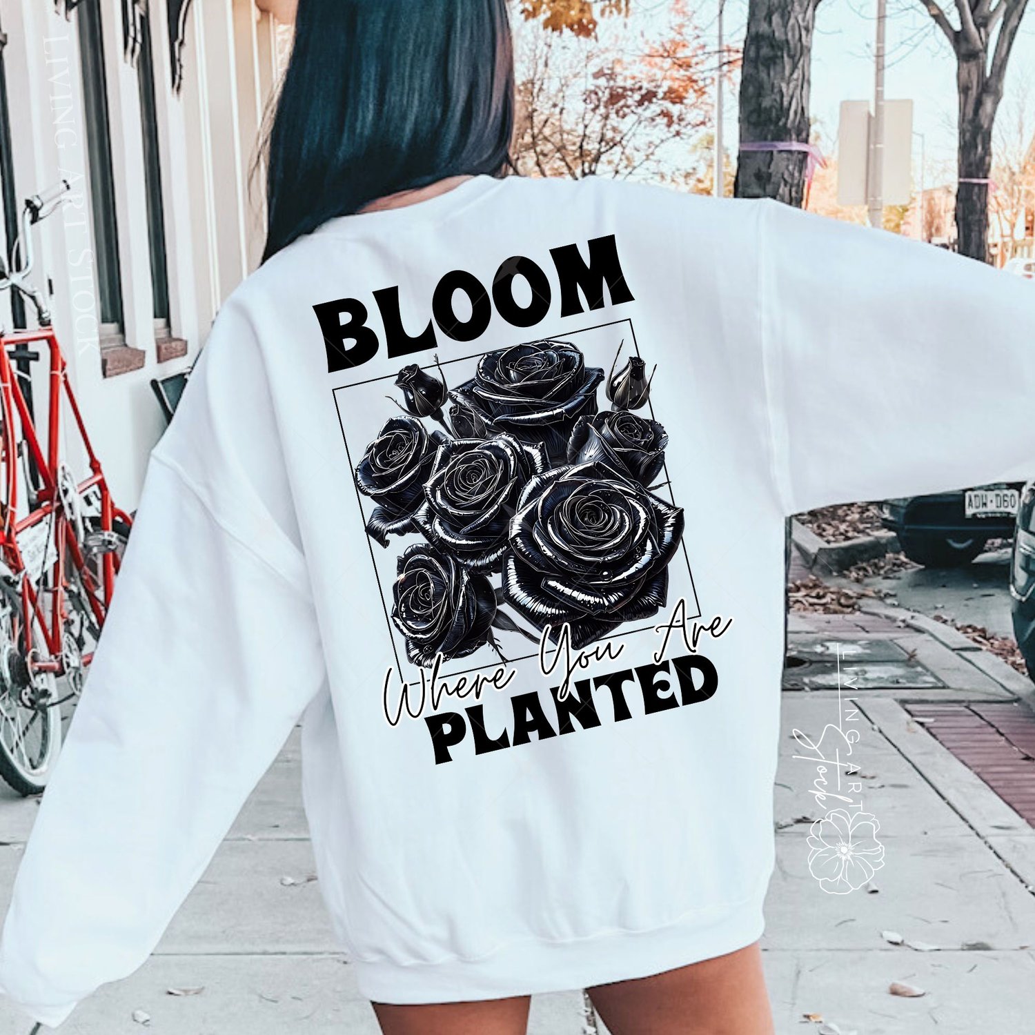 Inspirational bloom Quote PNG apparel sublimation design