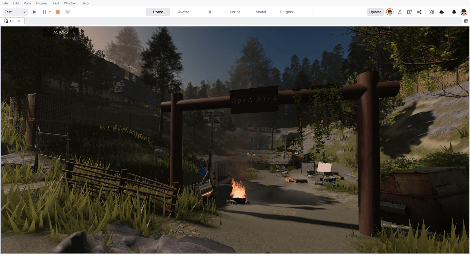 Ultra realistic Roblox forest training map with tactical terrain layout