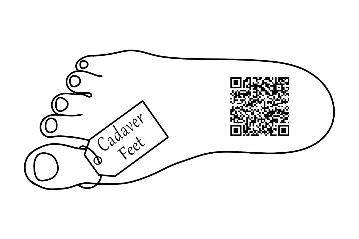 printable sticker qr code cadaver feet